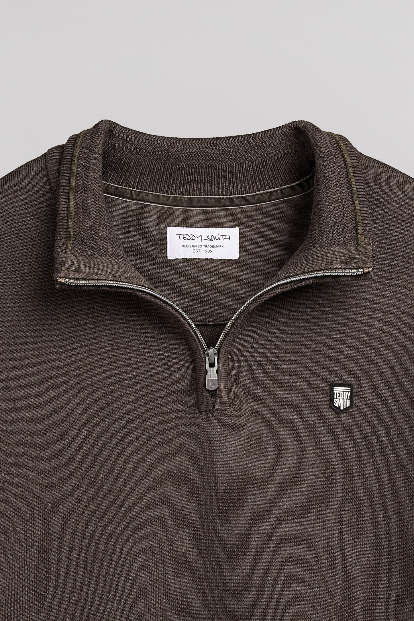 Pull col montant zippé P-MARTY 2 RAVEN KAKI
