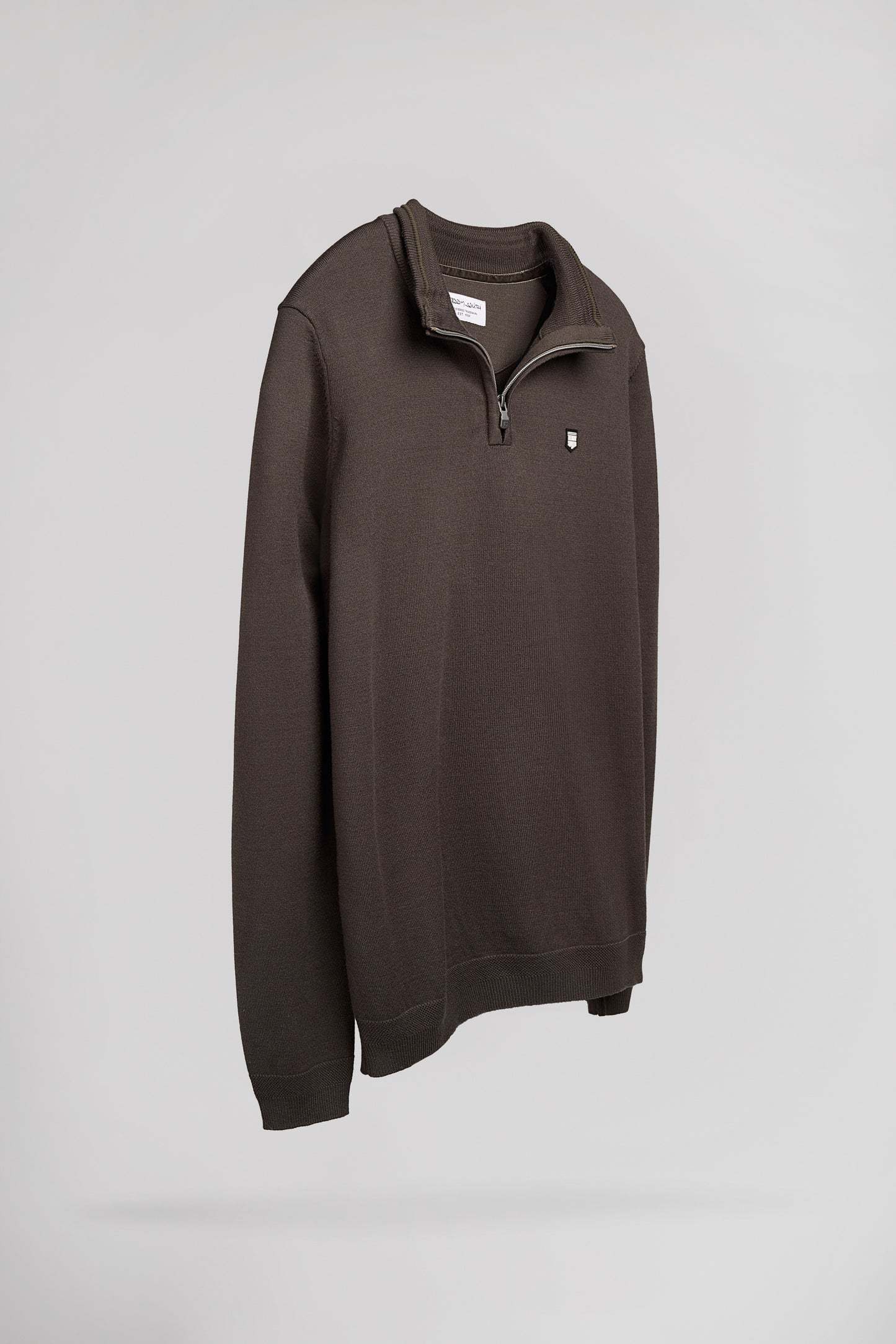 Pull col montant zippé P-MARTY 2 RAVEN KAKI