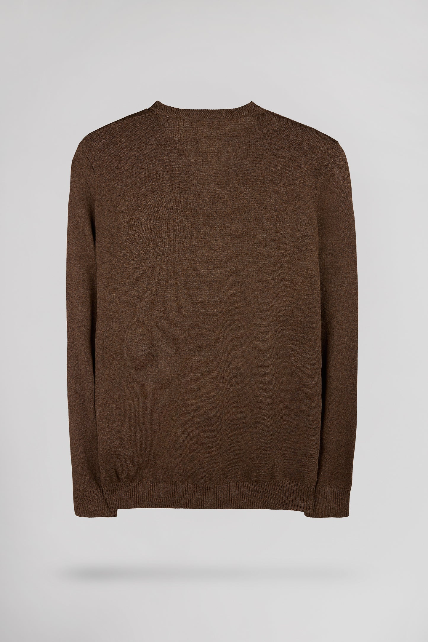Pull ajusté col V PULSER 3 MARRON FONCE