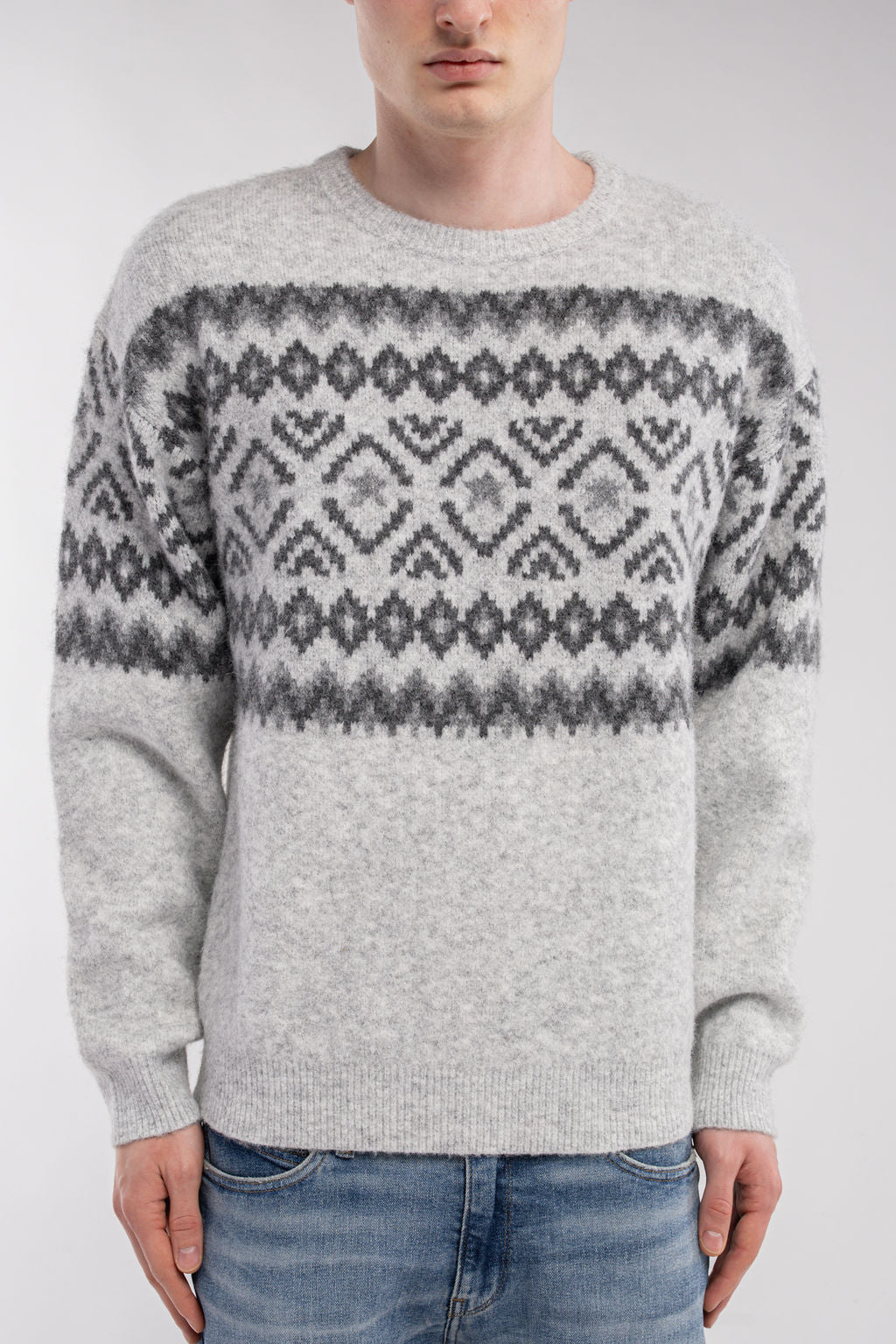Pull col rond STOVANO WHITE MELANGE