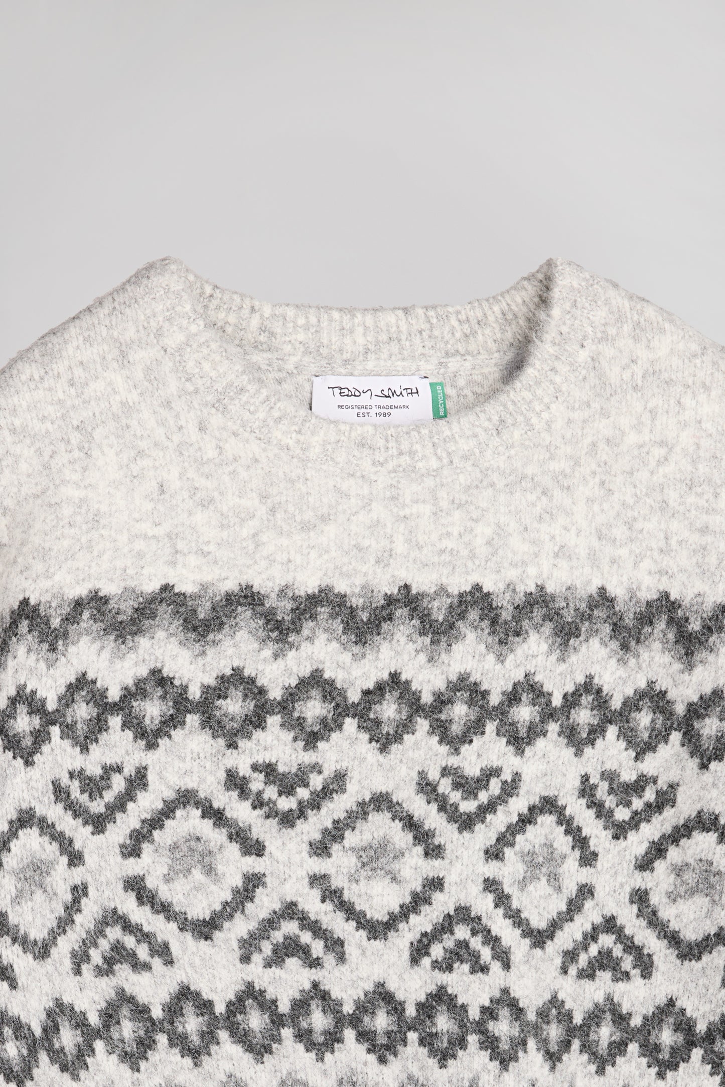 Pull jacquard col rond STOVANO WHITE MELANGE