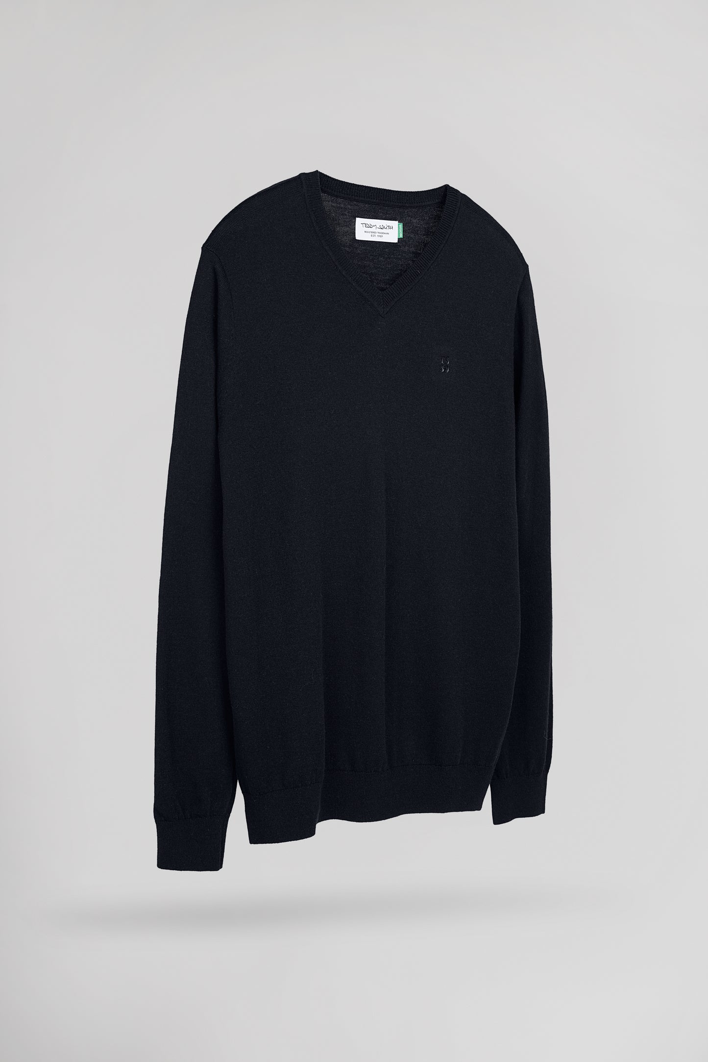 Pull ajusté col V P-MARTIN DARK NAVY CHINE