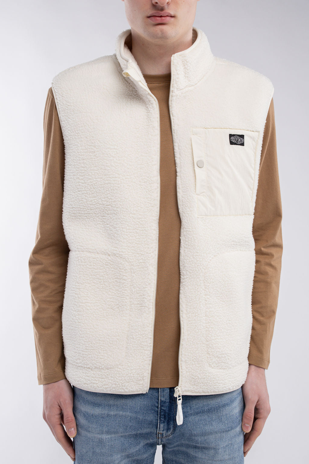 Blouson zippé col haut B-FIELD BLANC IVOIRE
