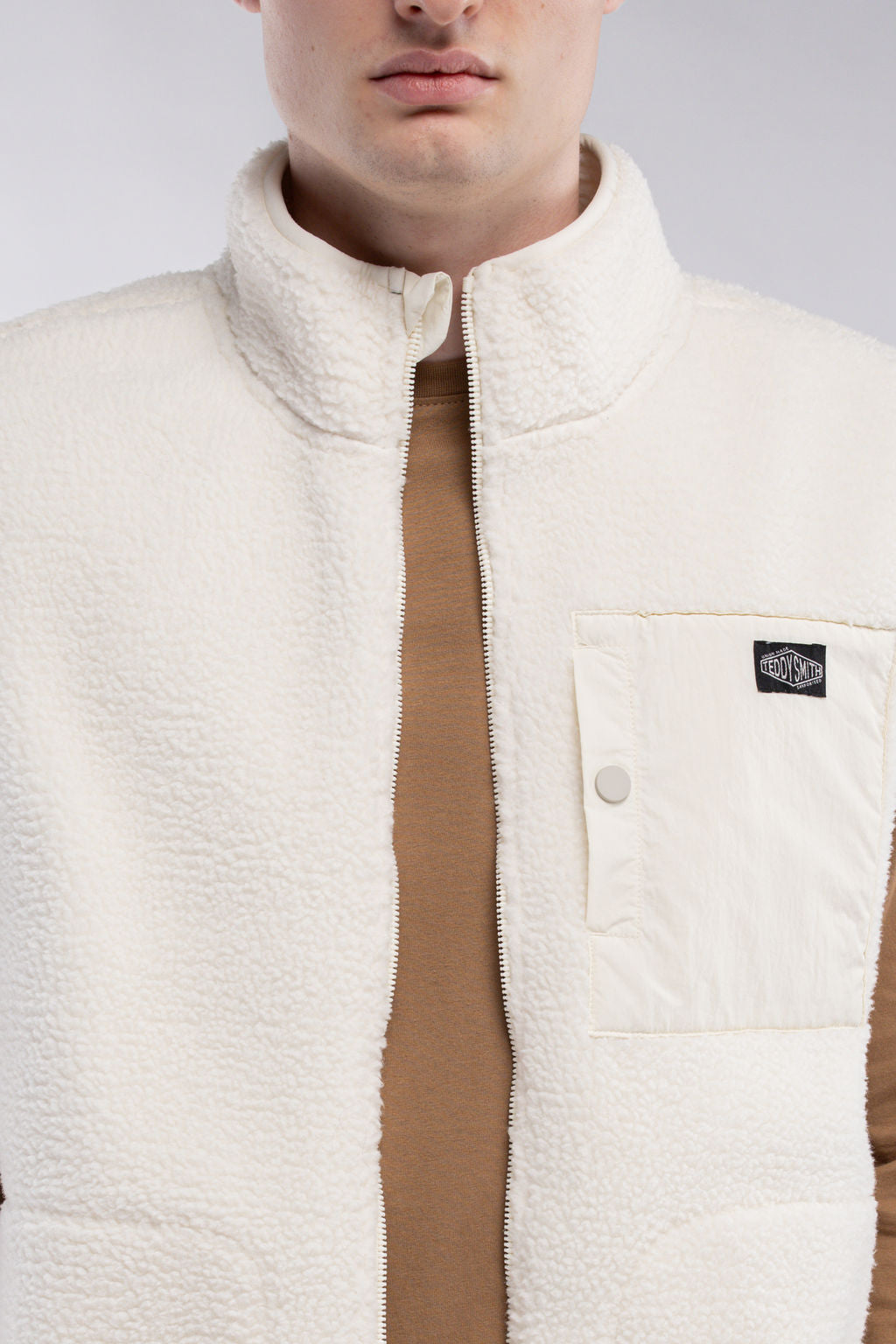 Blouson zippé col haut B-FIELD BLANC IVOIRE