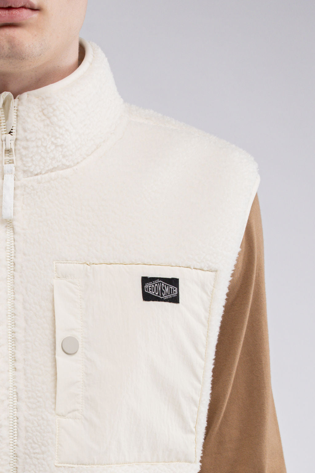 Blouson zippé col haut B-FIELD BLANC IVOIRE