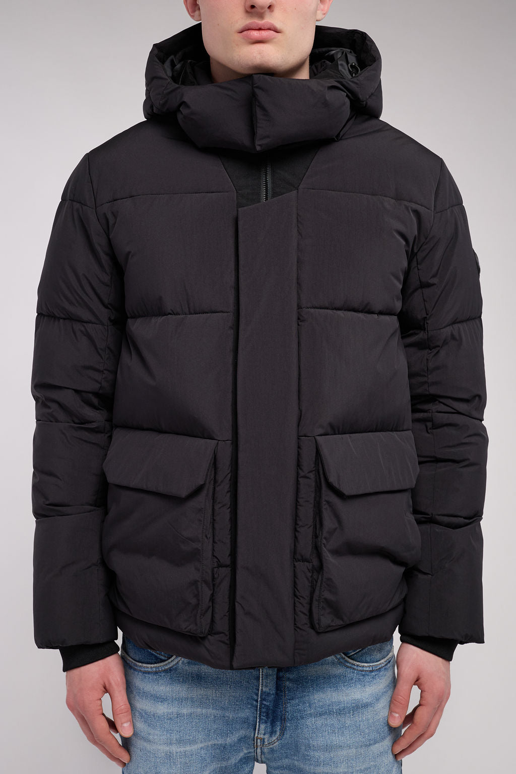 Blouson col montant à capuche amovible B-ELWIN NOIR – Teddy Smith