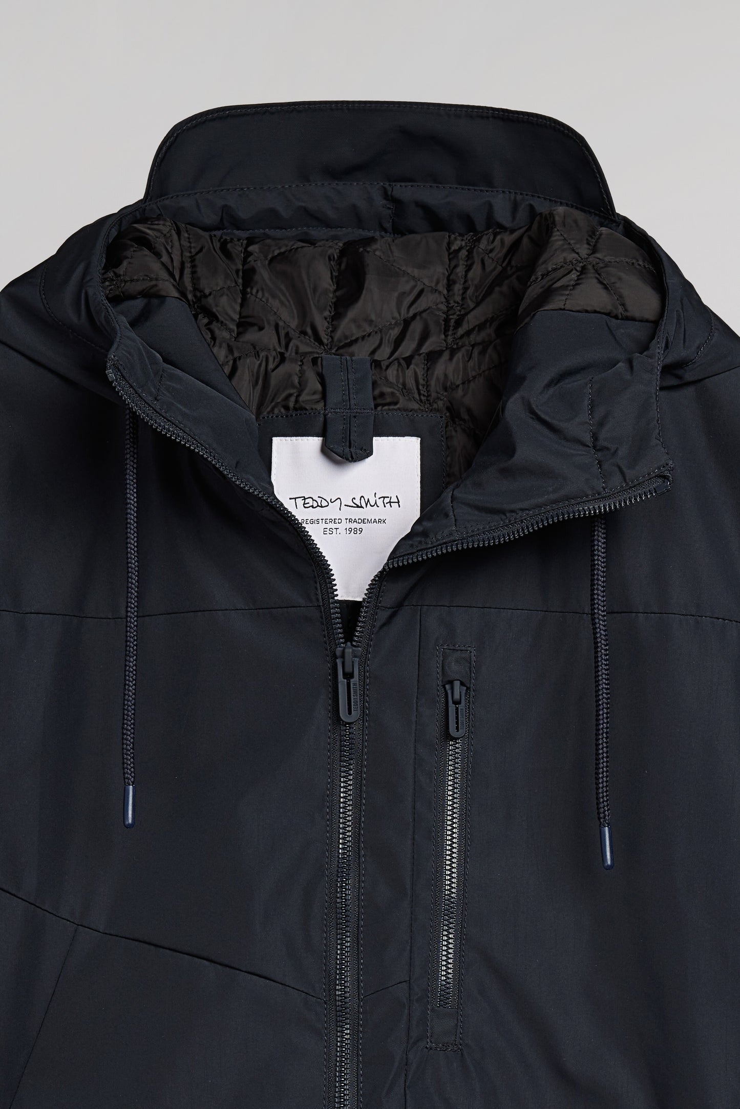 Blouson zippé à capuche déperlant B-OLIVAN DARK NAVY