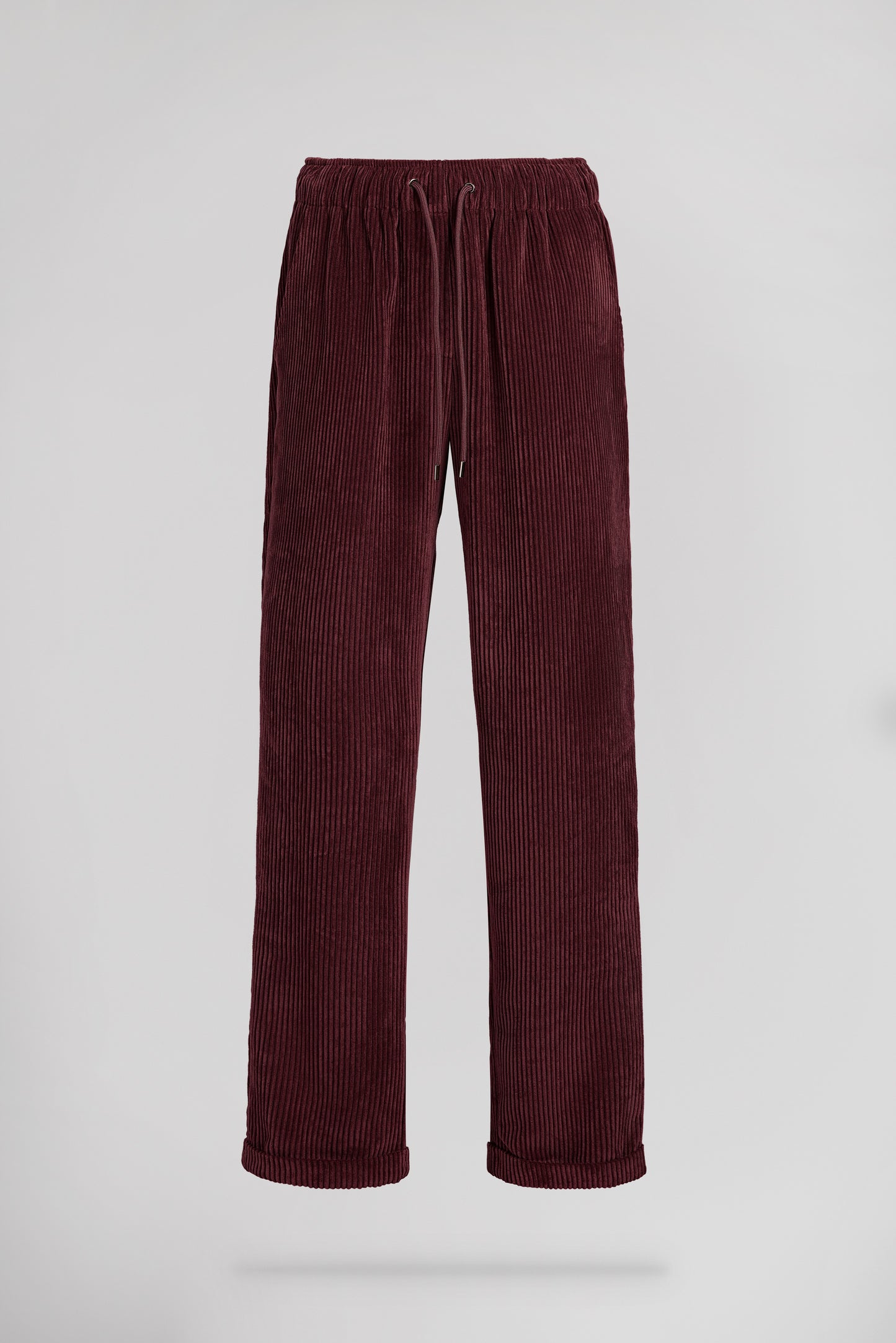 Pantalon décontracté TEDDY VELOURS BORDEAUX FONCE