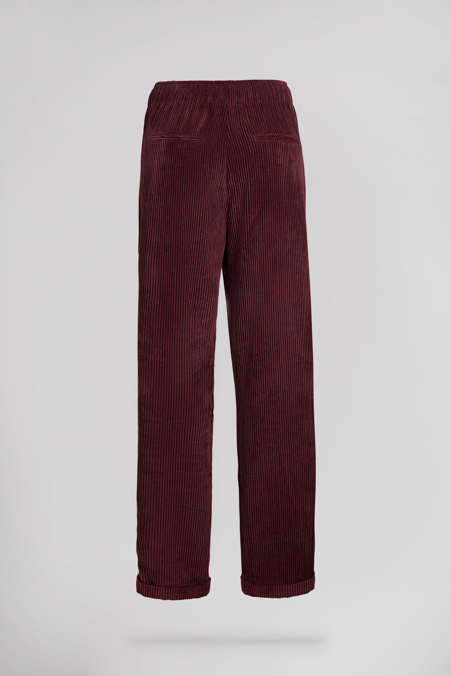 Pantalon décontracté TEDDY VELOURS BORDEAUX FONCE