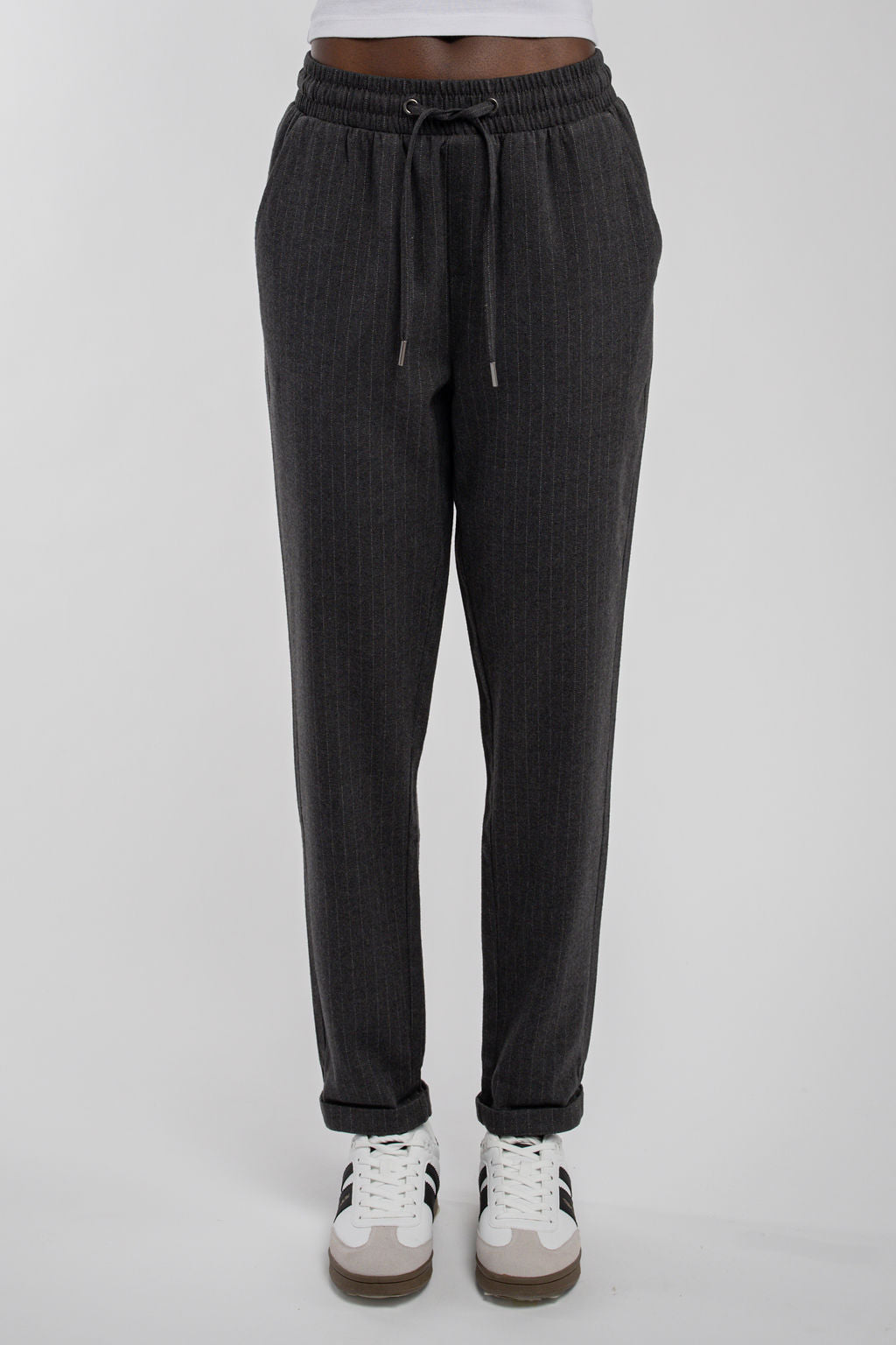 Pantalon flanelle décontracté TEDDY FLANELLE GREY STRIPES