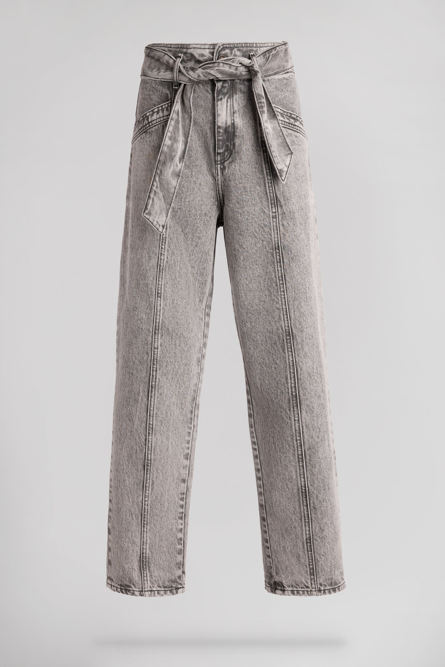 Pantalon mom taille haute P-GINETTE DENIM GREY