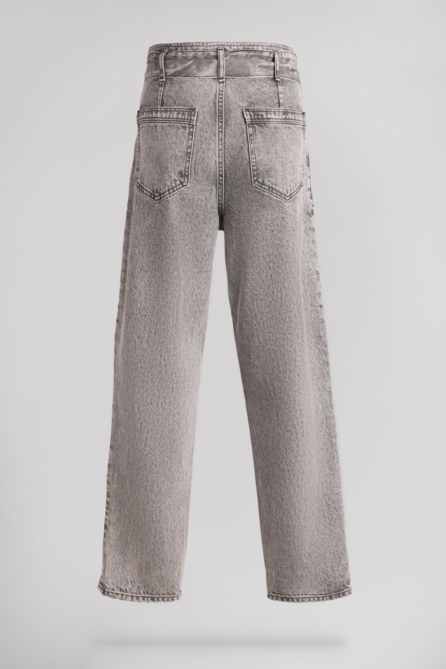 Pantalon mom taille haute P-GINETTE DENIM GREY
