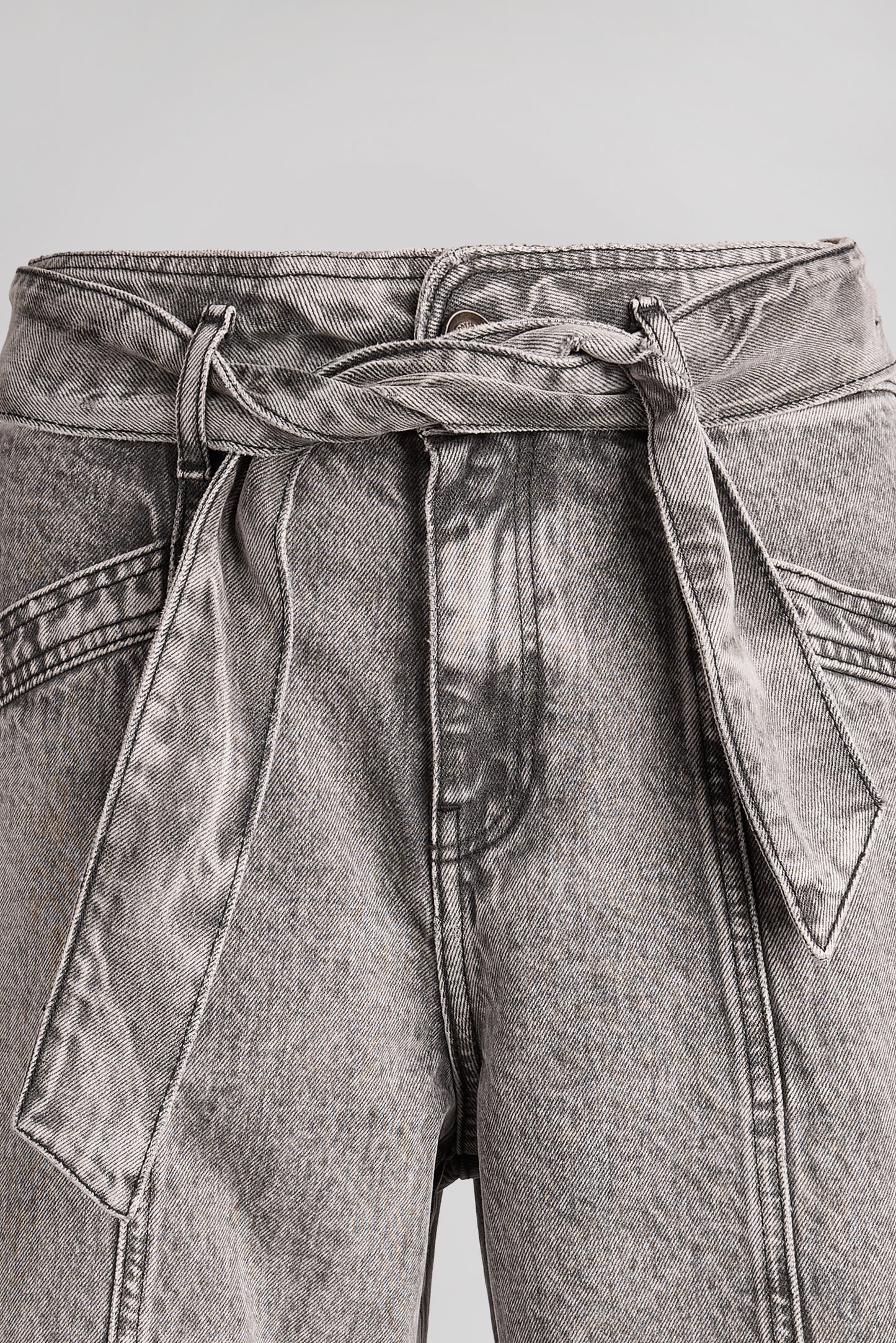 Pantalon mom taille haute P-GINETTE DENIM GREY
