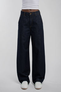 Jean large taille haute P-OSCAR WIDE DARK BLUE