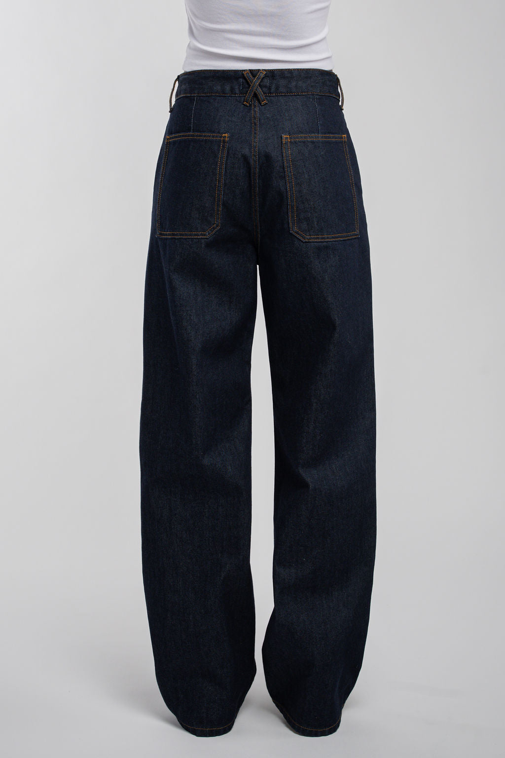 Jean large taille haute P-OSCAR WIDE DARK BLUE