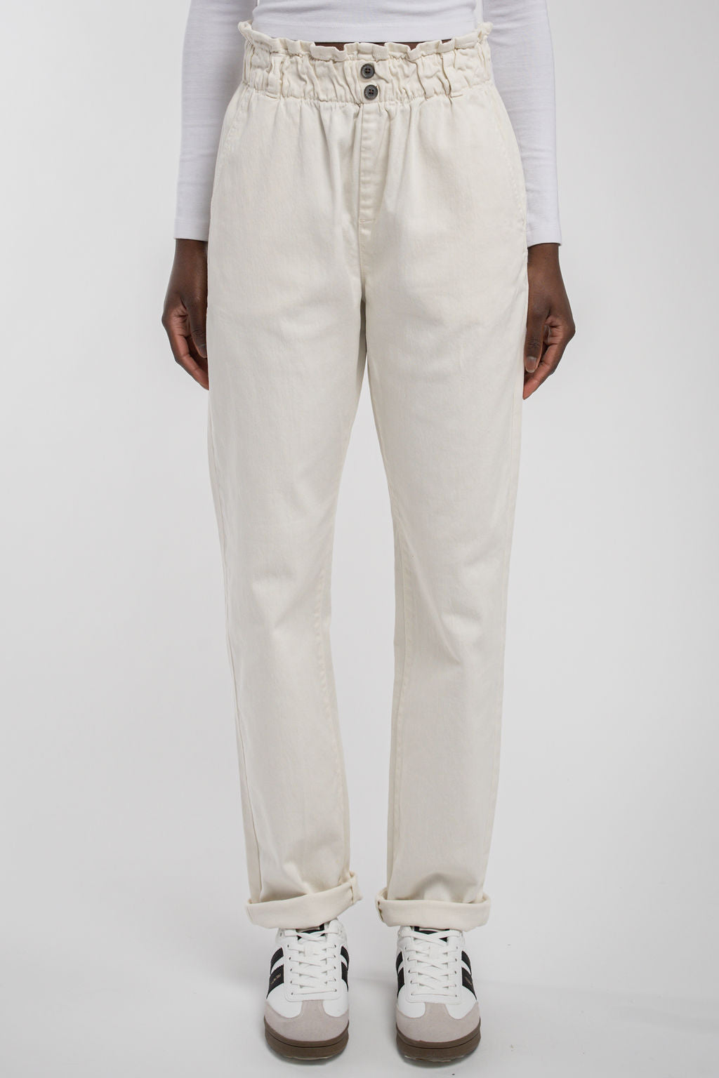 Pantalon P-PAPERBAG MIDDLE WHITE