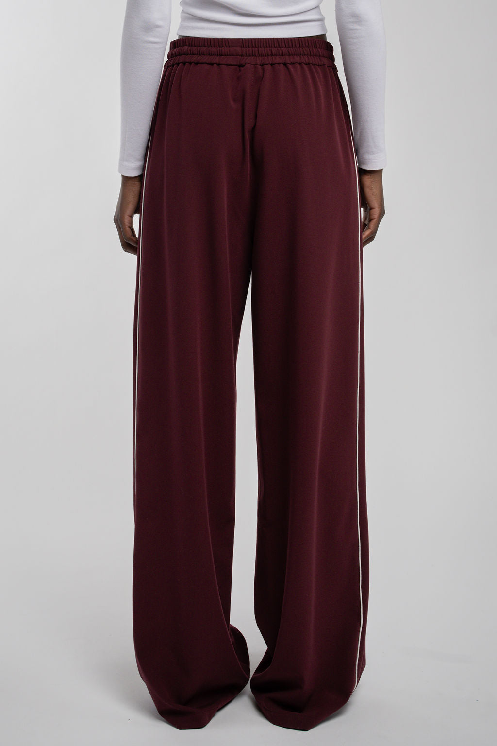 Pantalon taille haute P-KATIA BORDEAUX FONCE