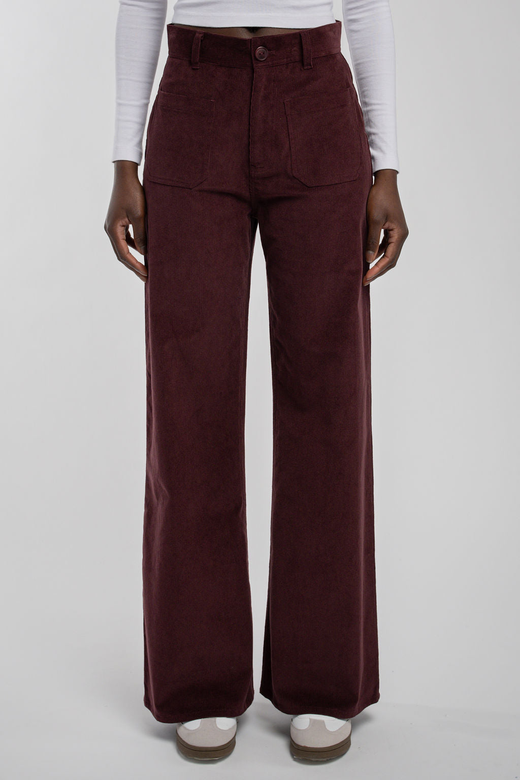 Jean flare taille haute P-JOSEFA 4PP BORDEAUX FONCE