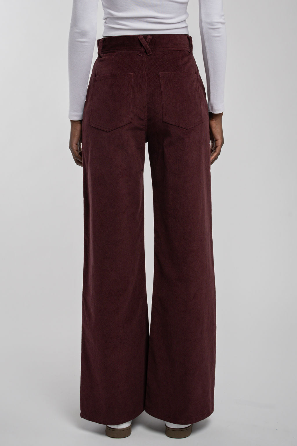 Jean flare taille haute P-JOSEFA 4PP BORDEAUX FONCE
