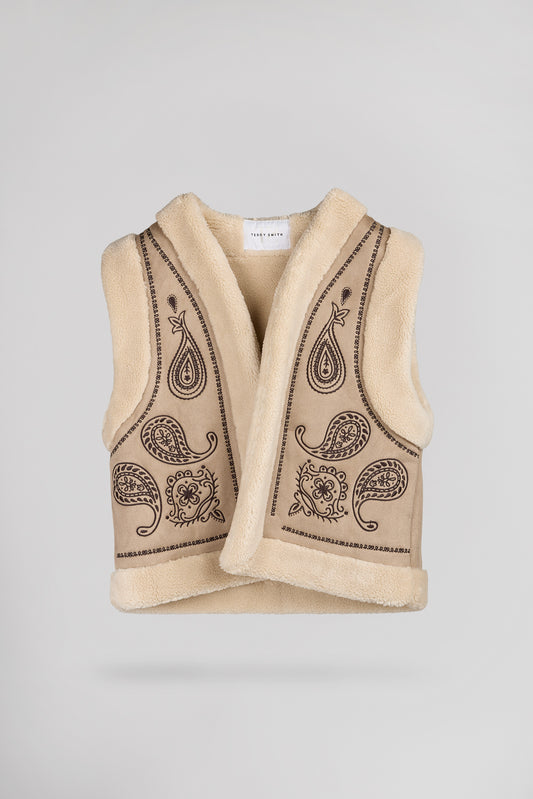 Achat Gilet doux sans manches G-KRISSY WOLF BEIGE