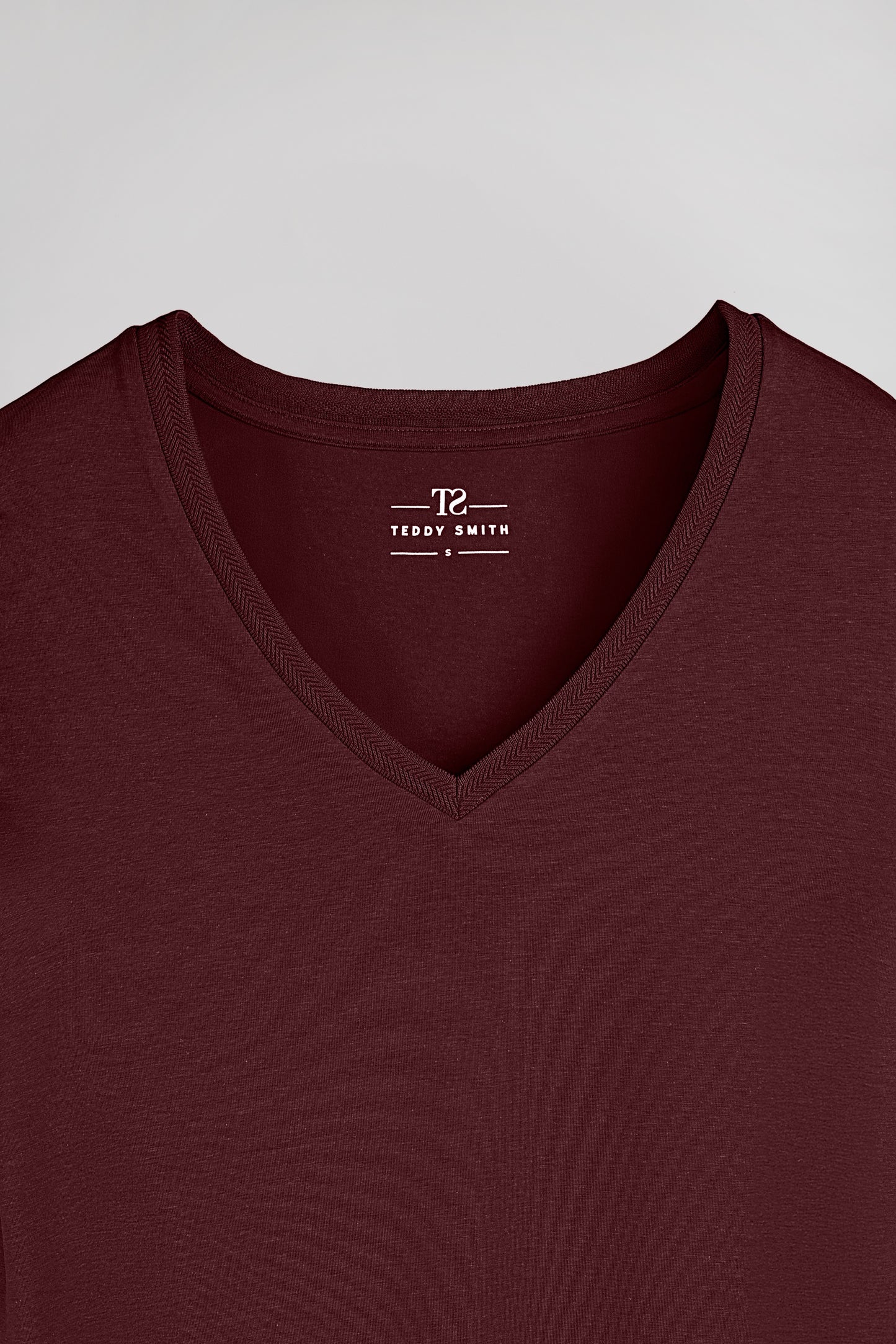 T-shirt col V T-MIA MC BORDEAUX FONCE
