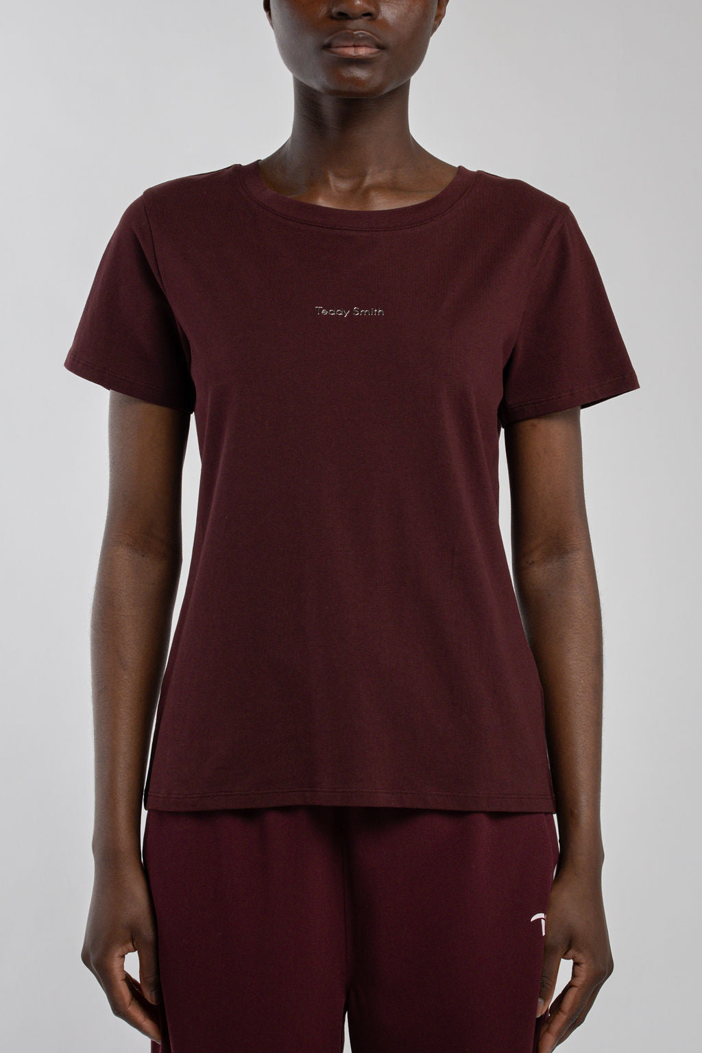 T-shirt col rond T-RIBELLE MC BORDEAUX FONCE