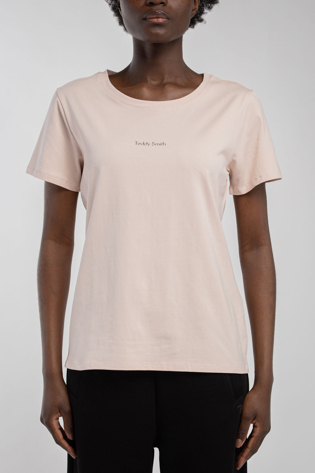 T-shirt col rond T-RIBELLE MC ROSE PALE