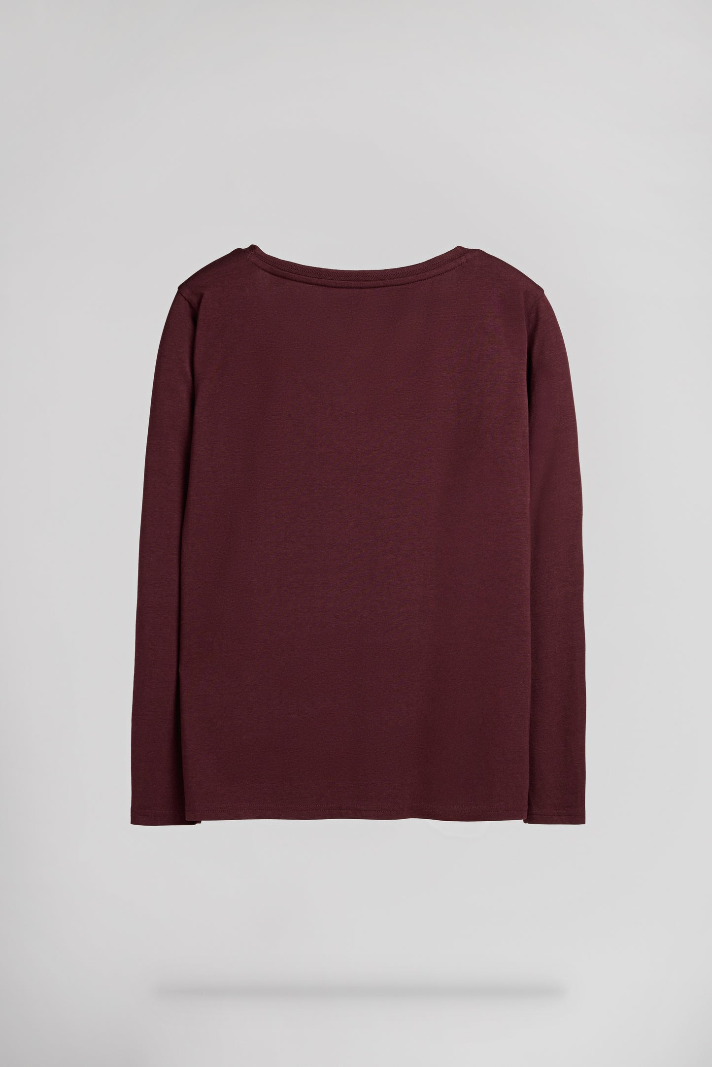 T-shirt col V près du corps T-MIANA ML BORDEAUX FONCE