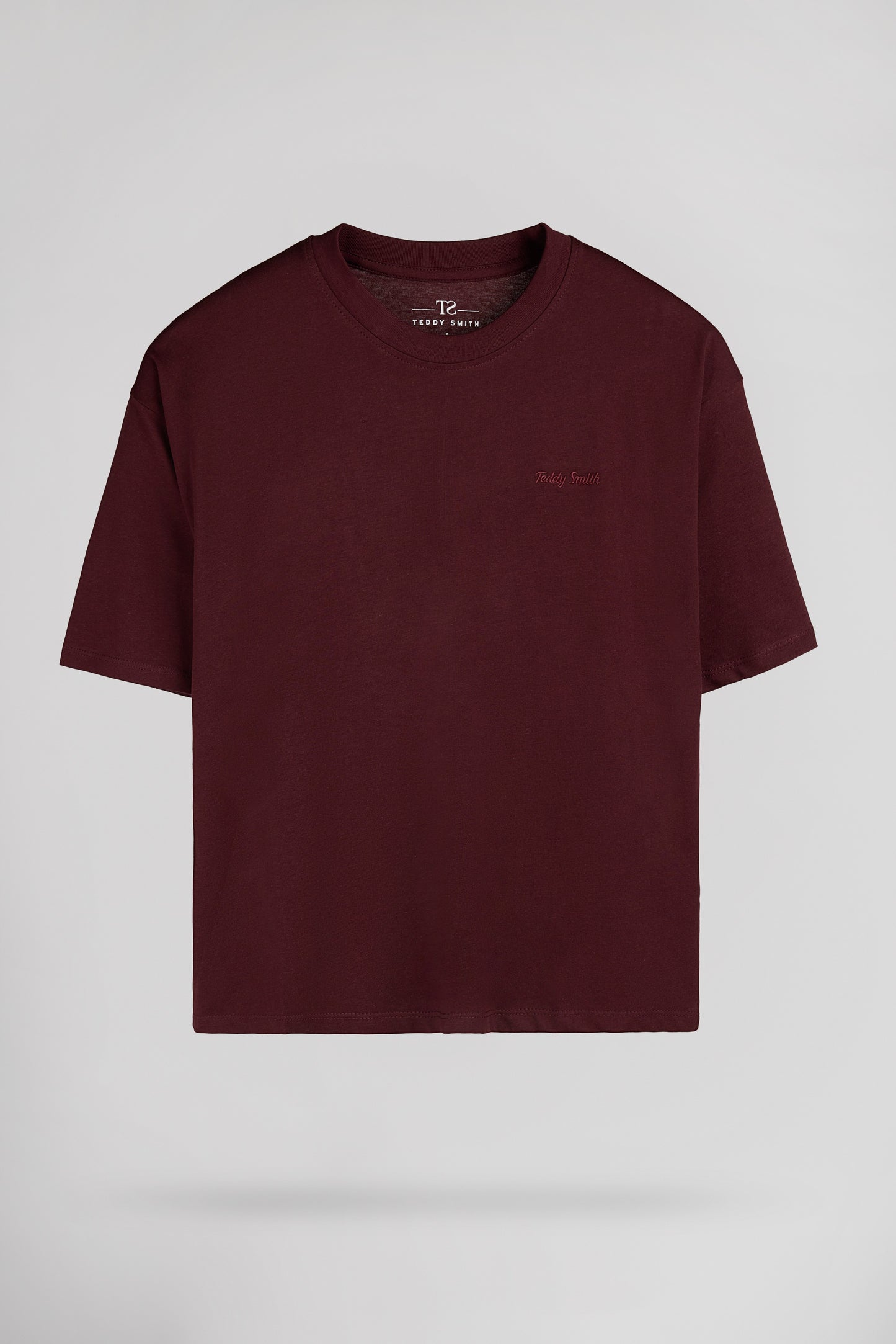 T-shirt court large T-CARLA MC BORDEAUX FONCE