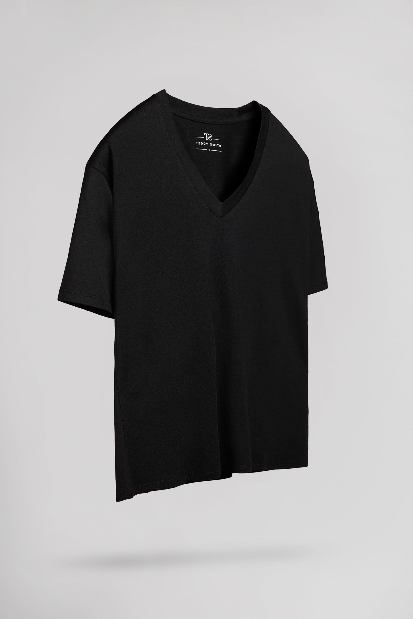 T-shirt col V T-PERLE MC NOIR