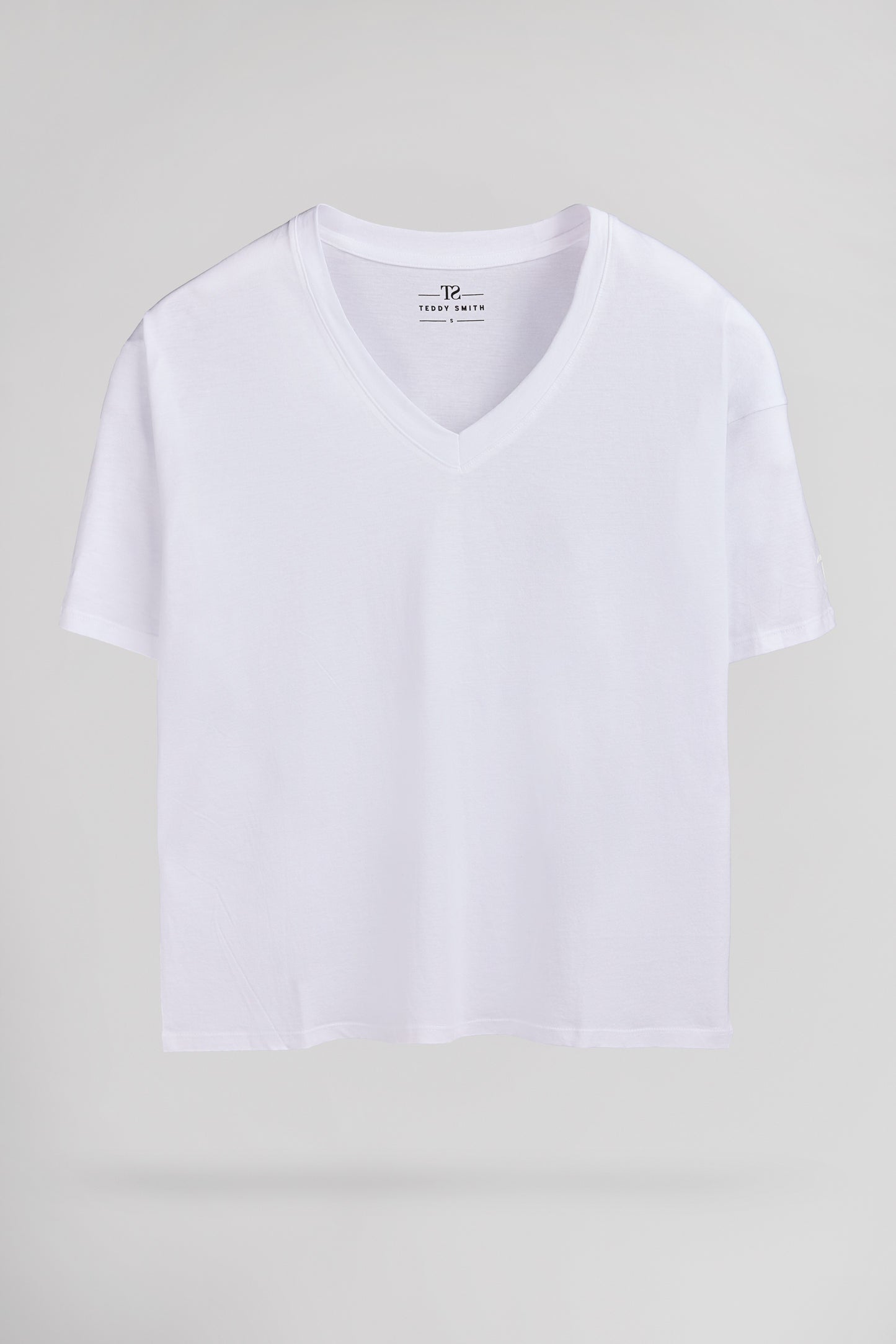 T-shirt col V T-PERLE MC BLANC