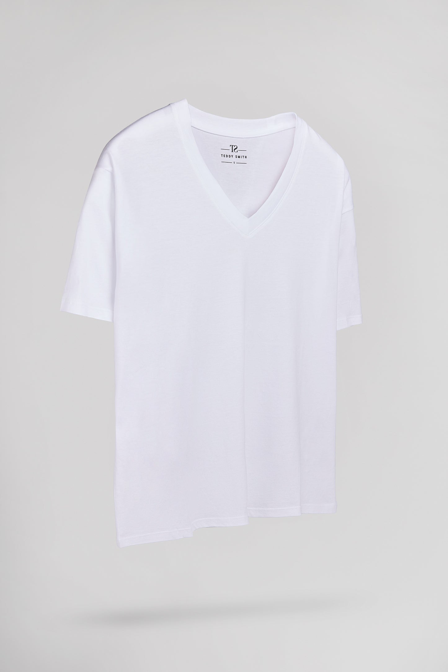 T-shirt col V T-PERLE MC BLANC