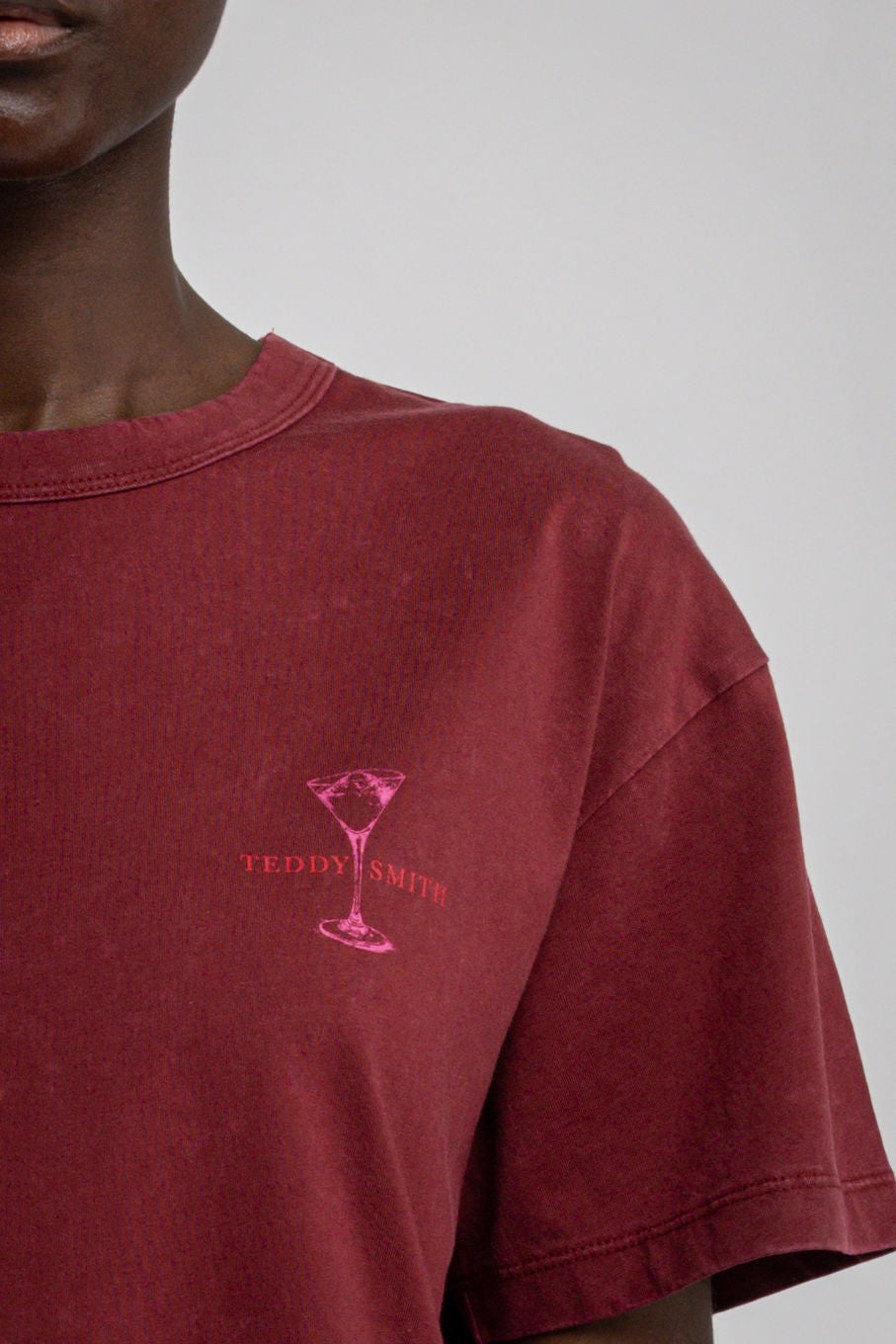 T-shirt T-VIOLETTE MC BORDEAUX FONCE