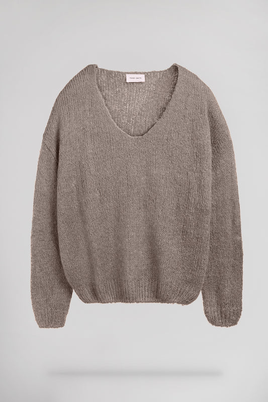 Achat Pull laine col V P-MOLLY ANTHRACITE CHINE