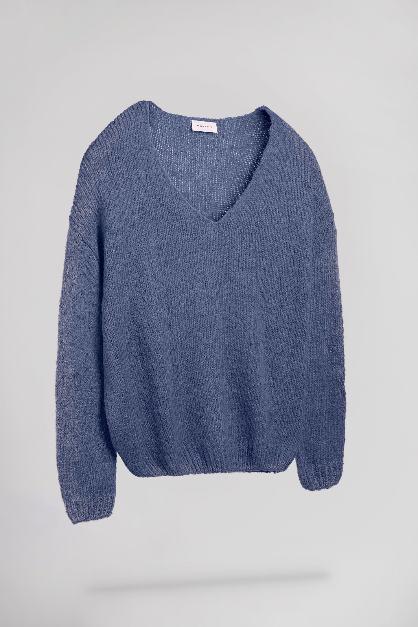 Pull laine col V P-MOLLY FADED INDIGO