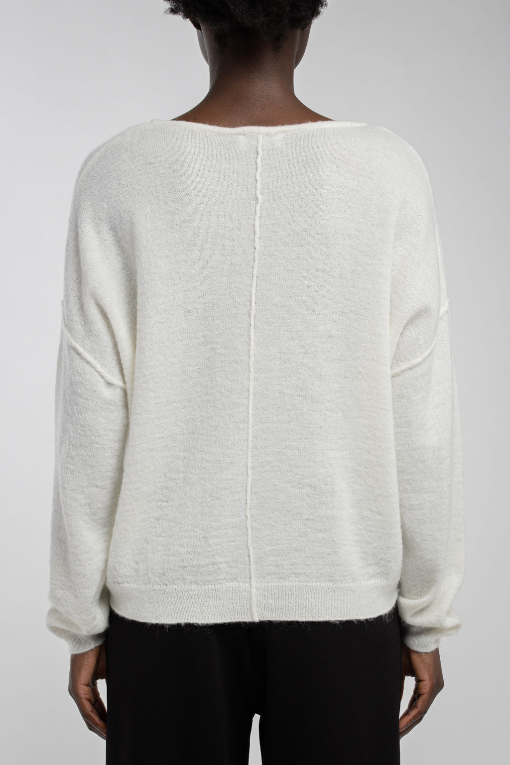 Pull mohair col bateau P-PETILLE MIDDLE WHITE