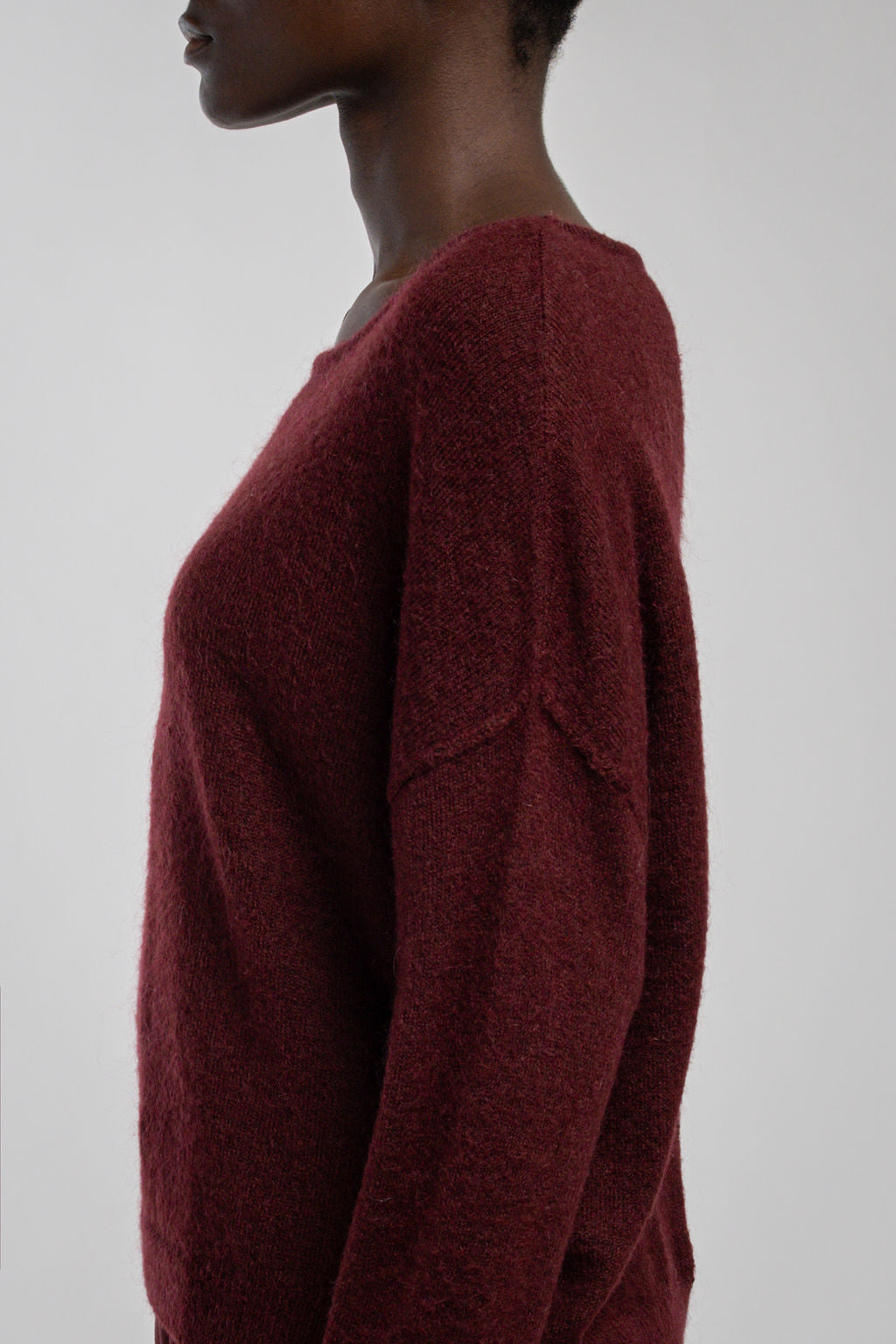 Pull col bateau P-PETILLE BORDEAUX FONCE
