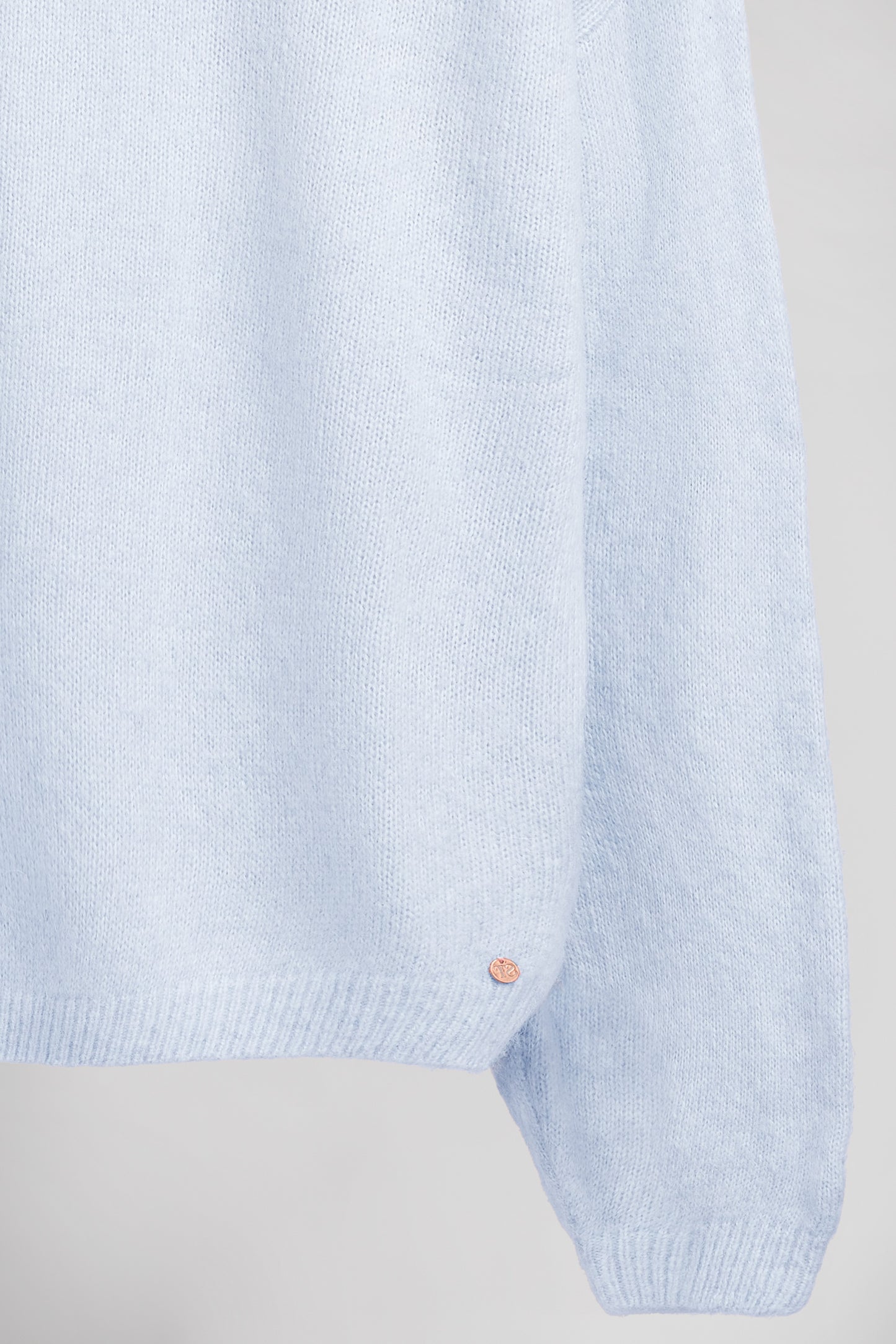 Pull col rond P-KACIE BLEU GLACIER