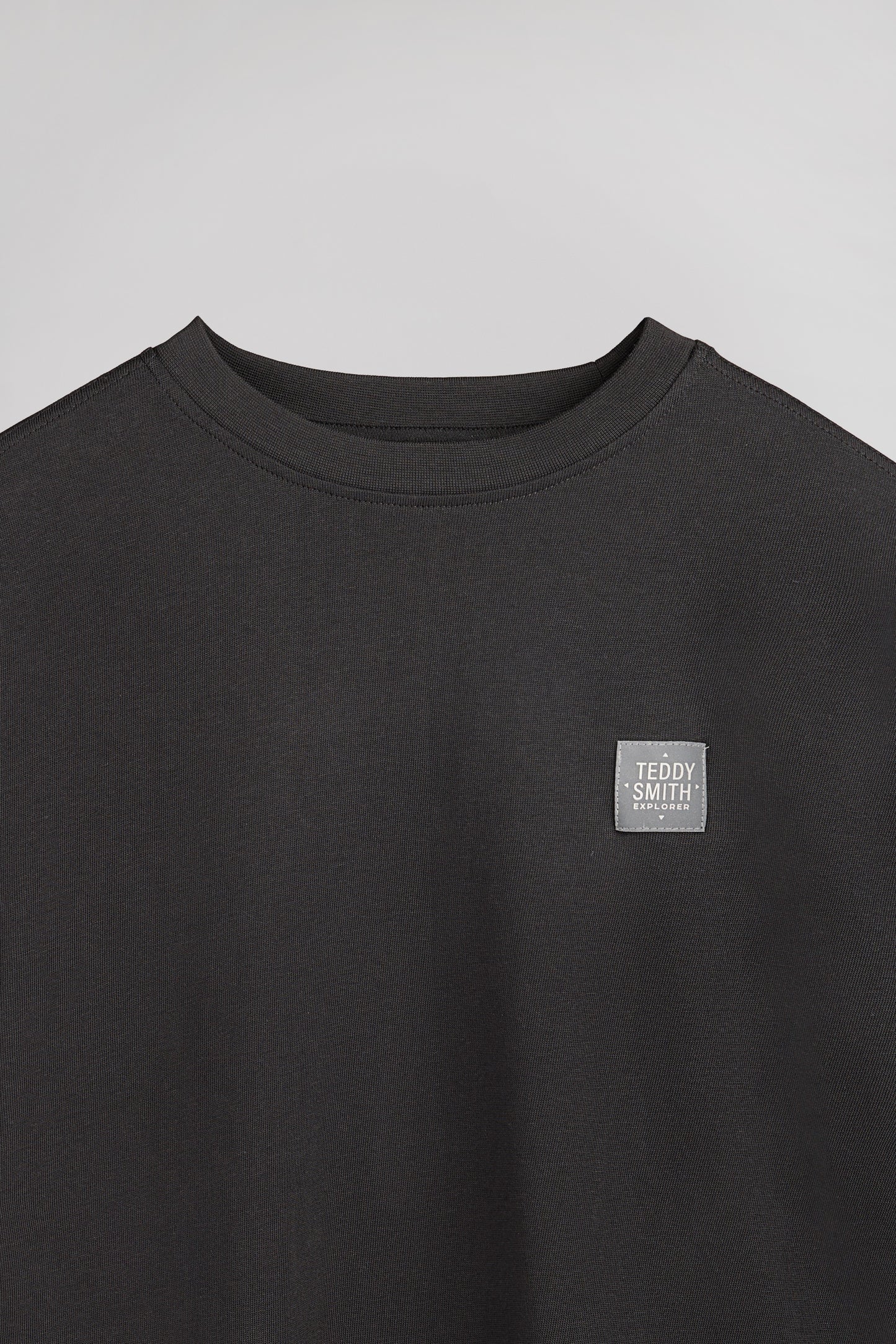 T-shirt décontracté col rond T-YLVAIN MC JR GRIS ANTHRACITE - Teddy Smith
