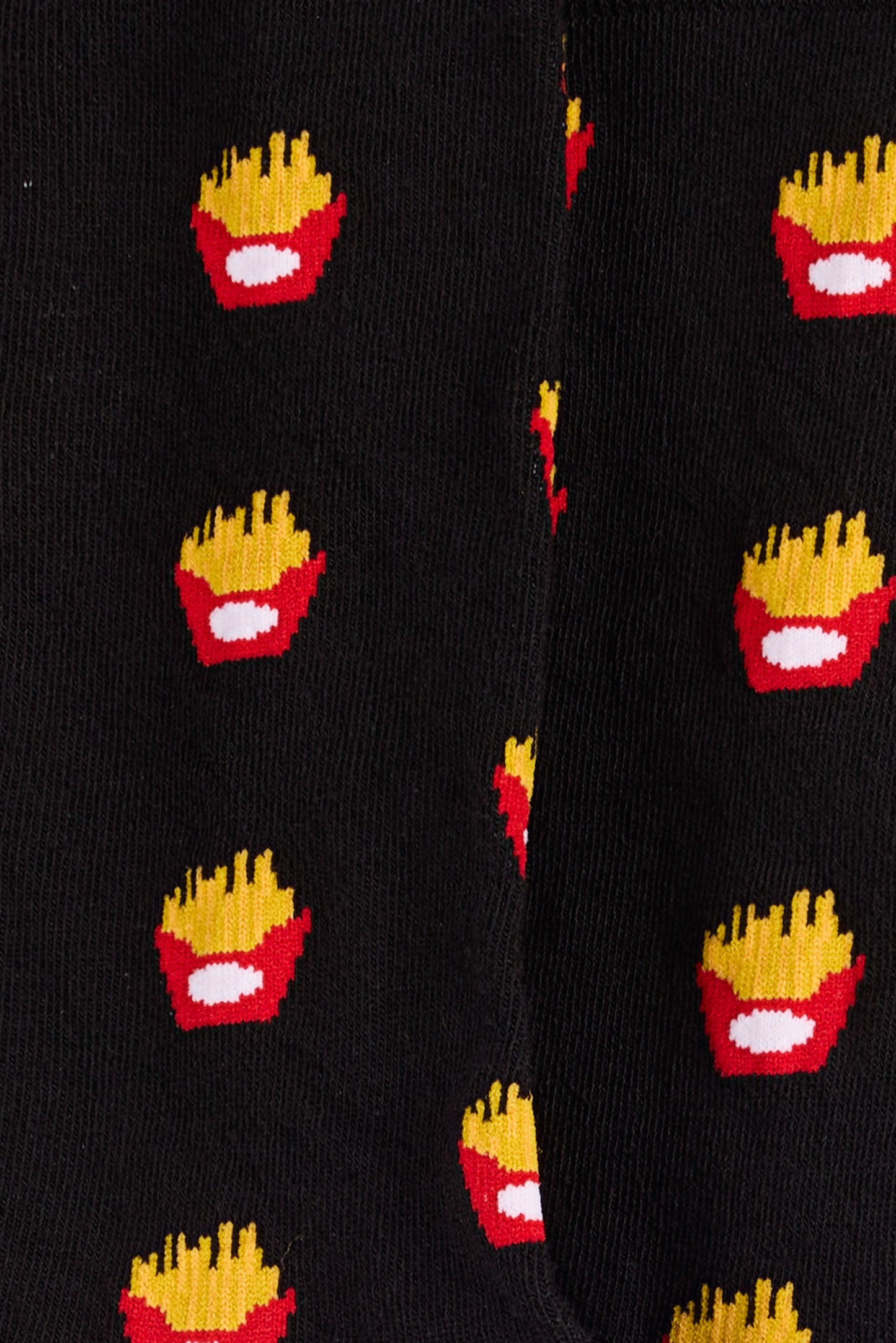 Chaussettes Teddy mi-hautes MOTIFS MIX FRIES BLACK