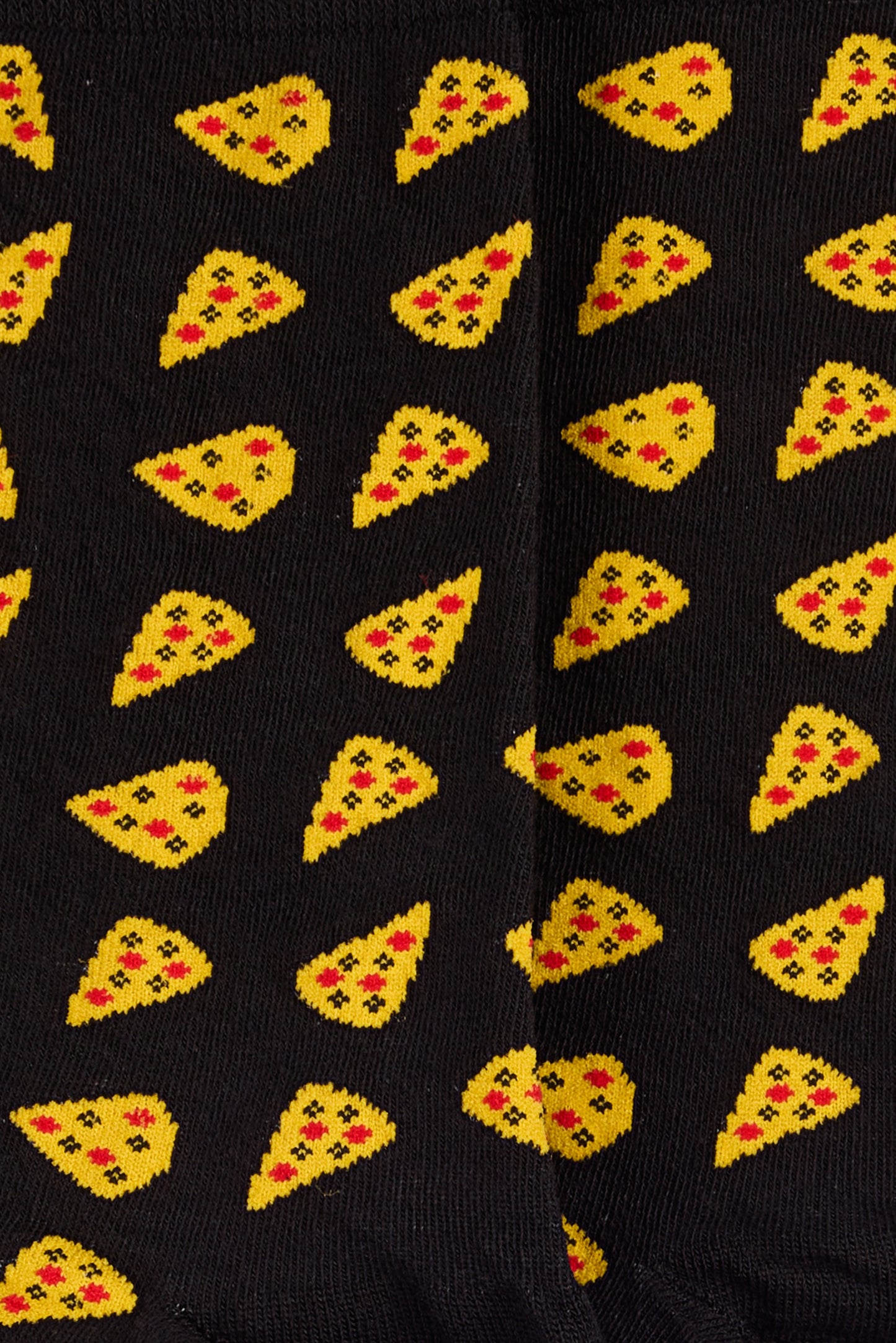 Chaussettes Teddy mi-hautes MOTIFS MIX PIZZA BLACK