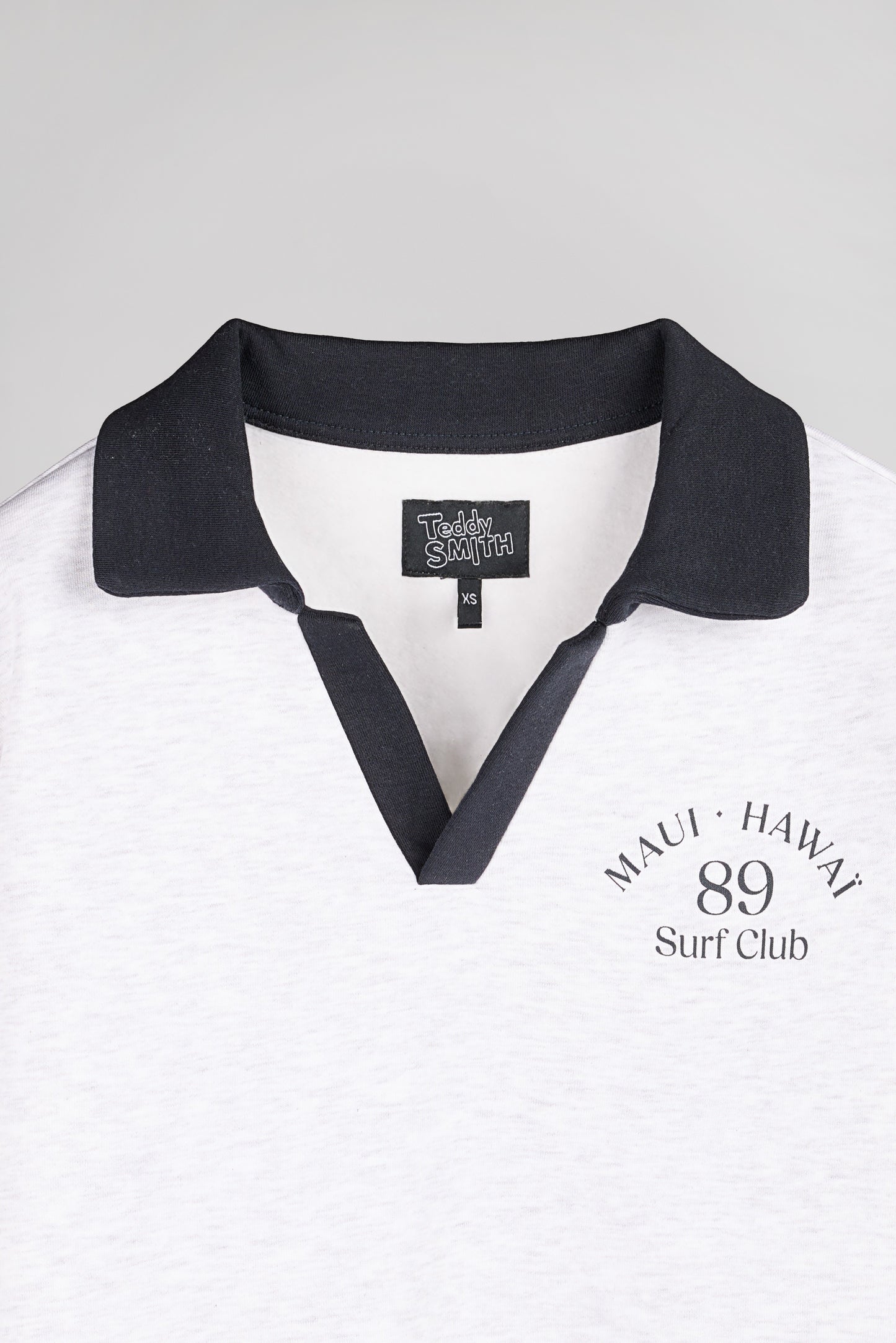 Sweat col polo S-DOLL WHITE MELANGE