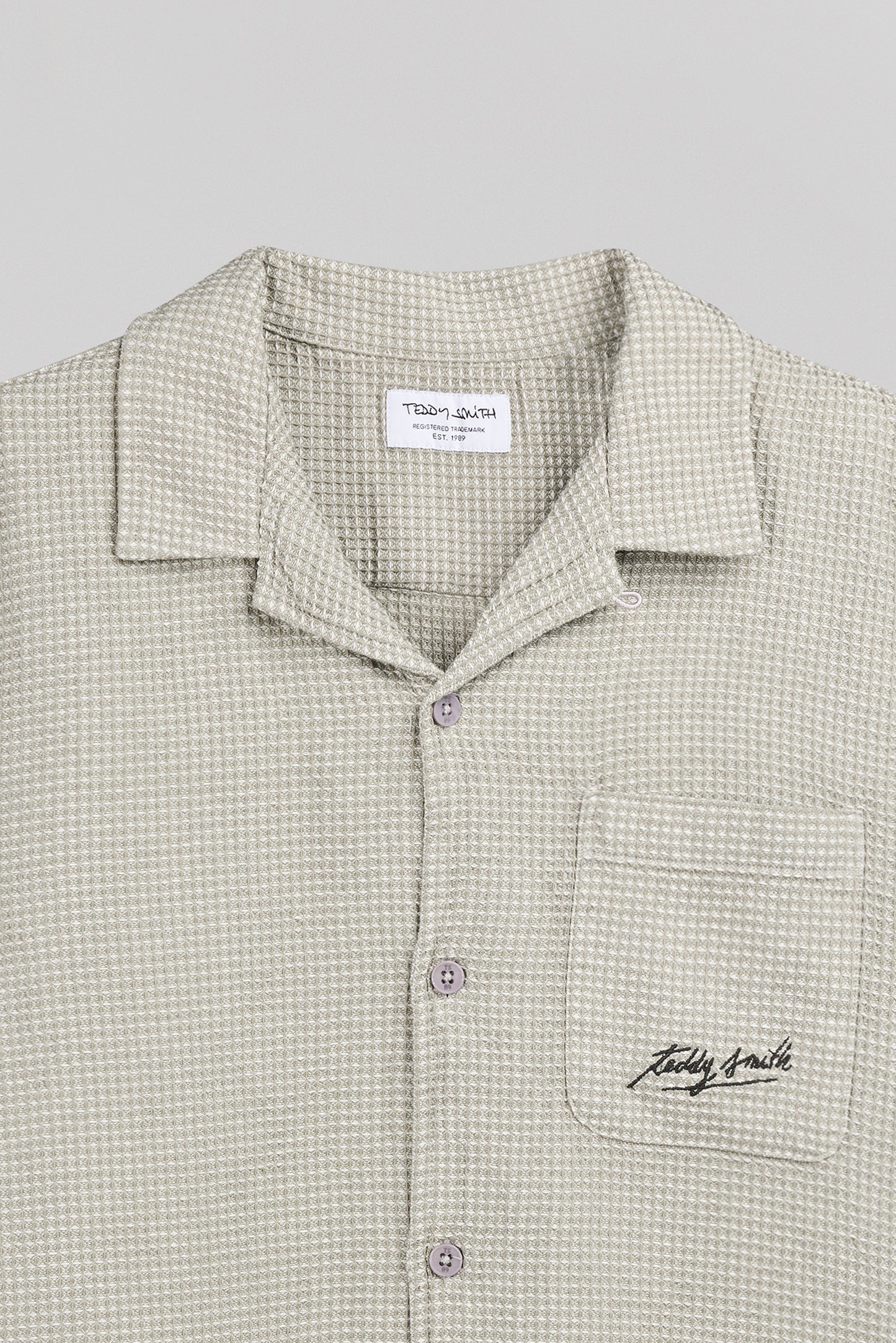 Chemise décontractée C-ELVIS MC BLEACH KAKI - Teddy Smith