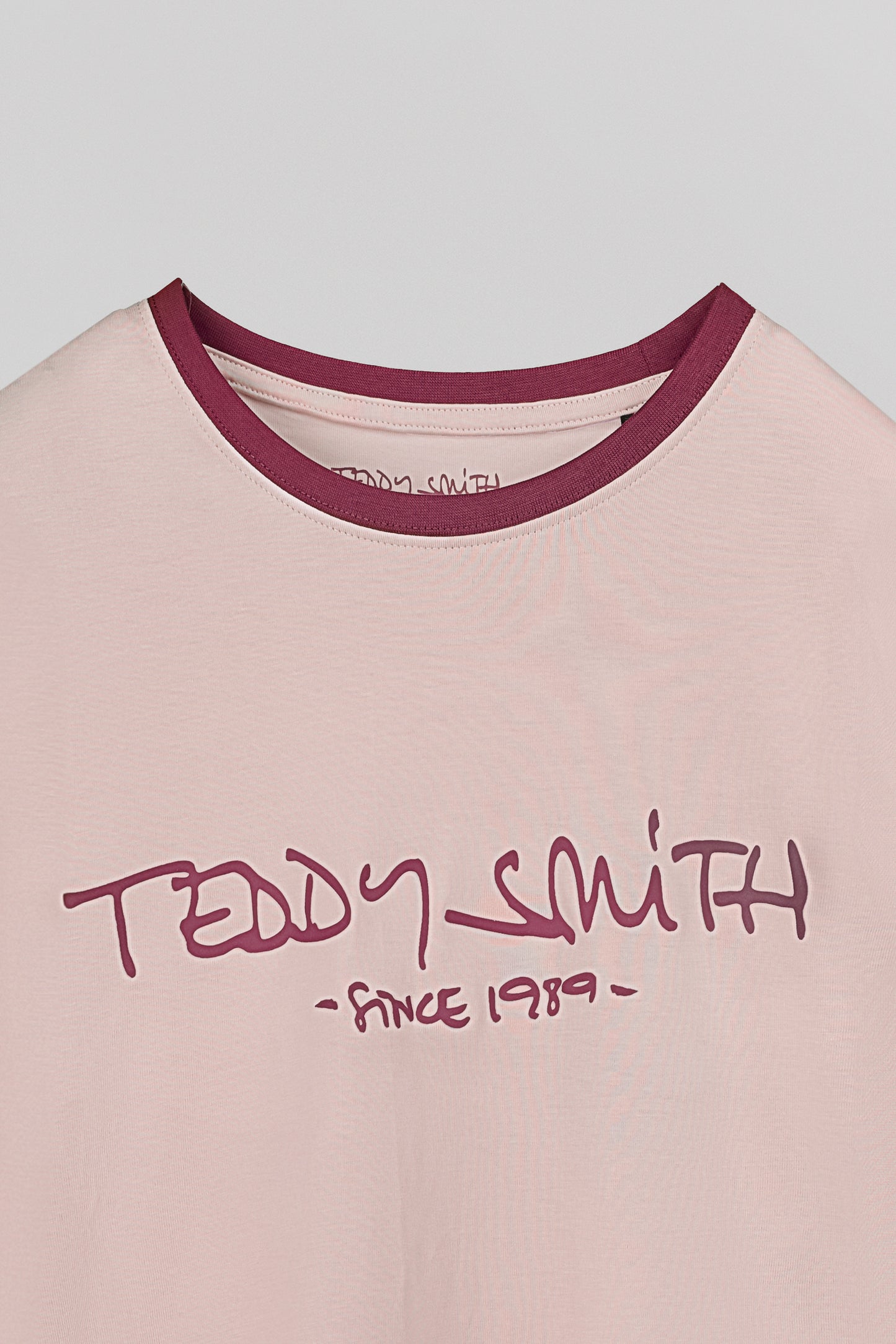 T-shirt col rond TICLASS MC ROSE PASTEL - Teddy Smith