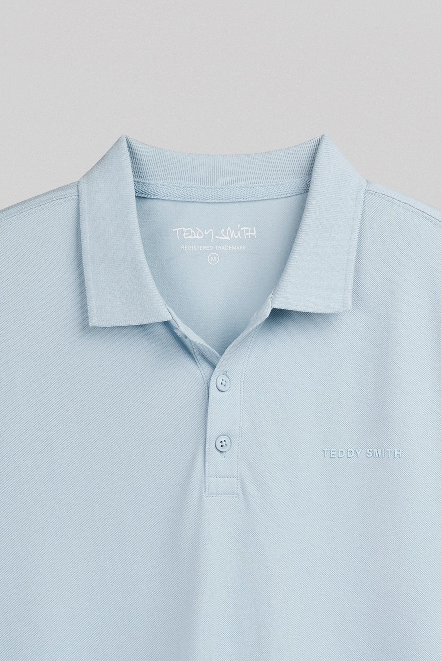 Polo piqué P-ALBAN MC PASTEL BLUE - Teddy Smith