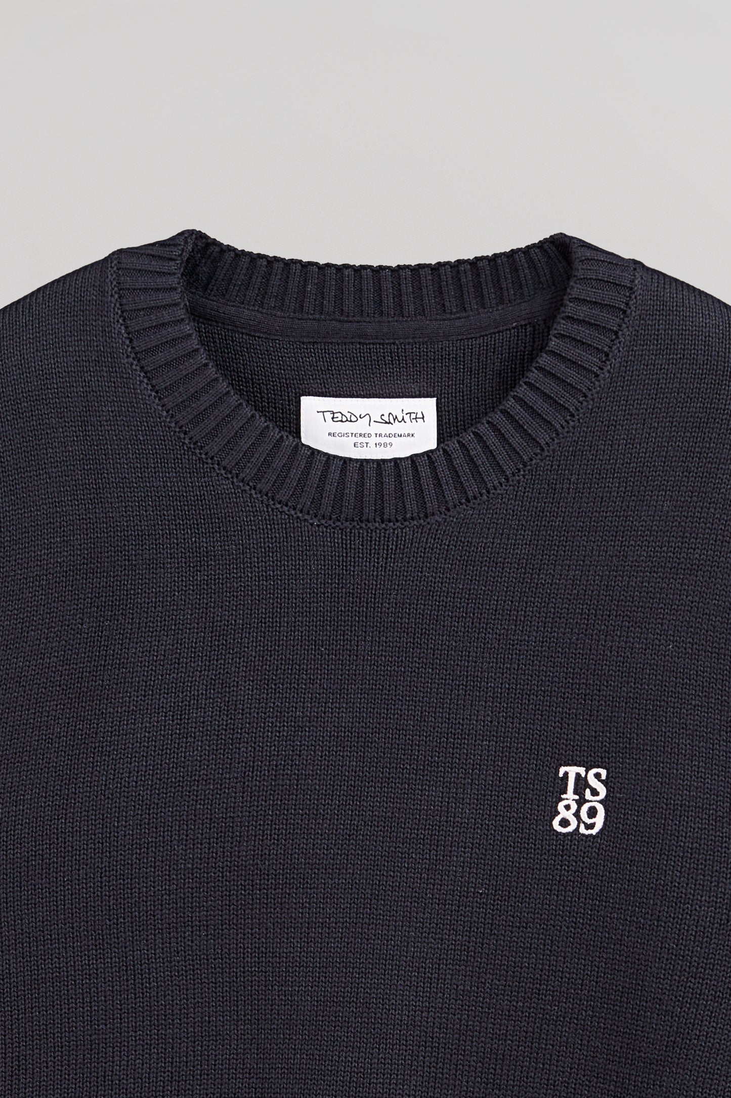 Pull en coton col rond P-JIMMY TOTAL NAVY - Teddy Smith
