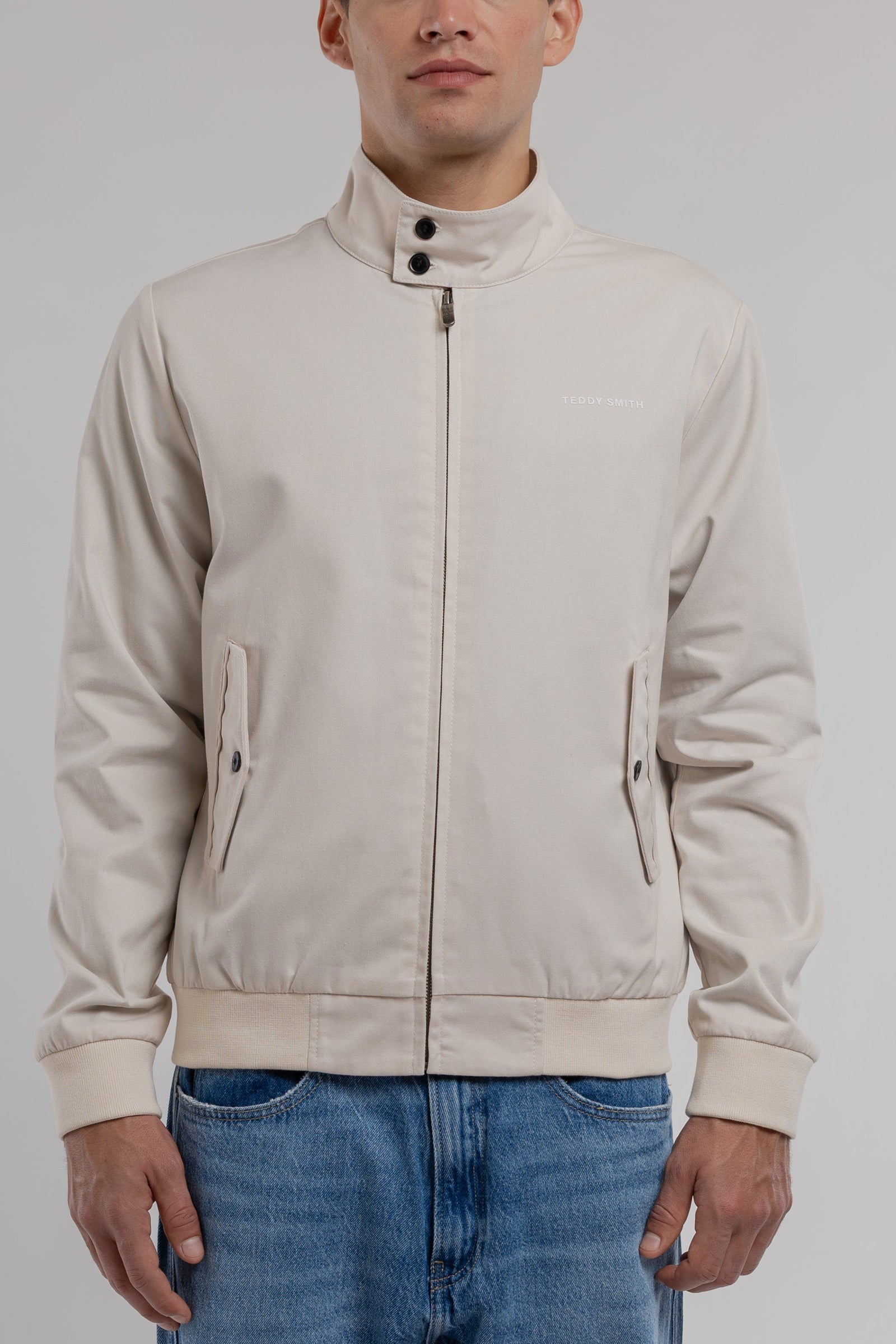 Blouson zippé en twill col montant SANSON 2 CREAM
