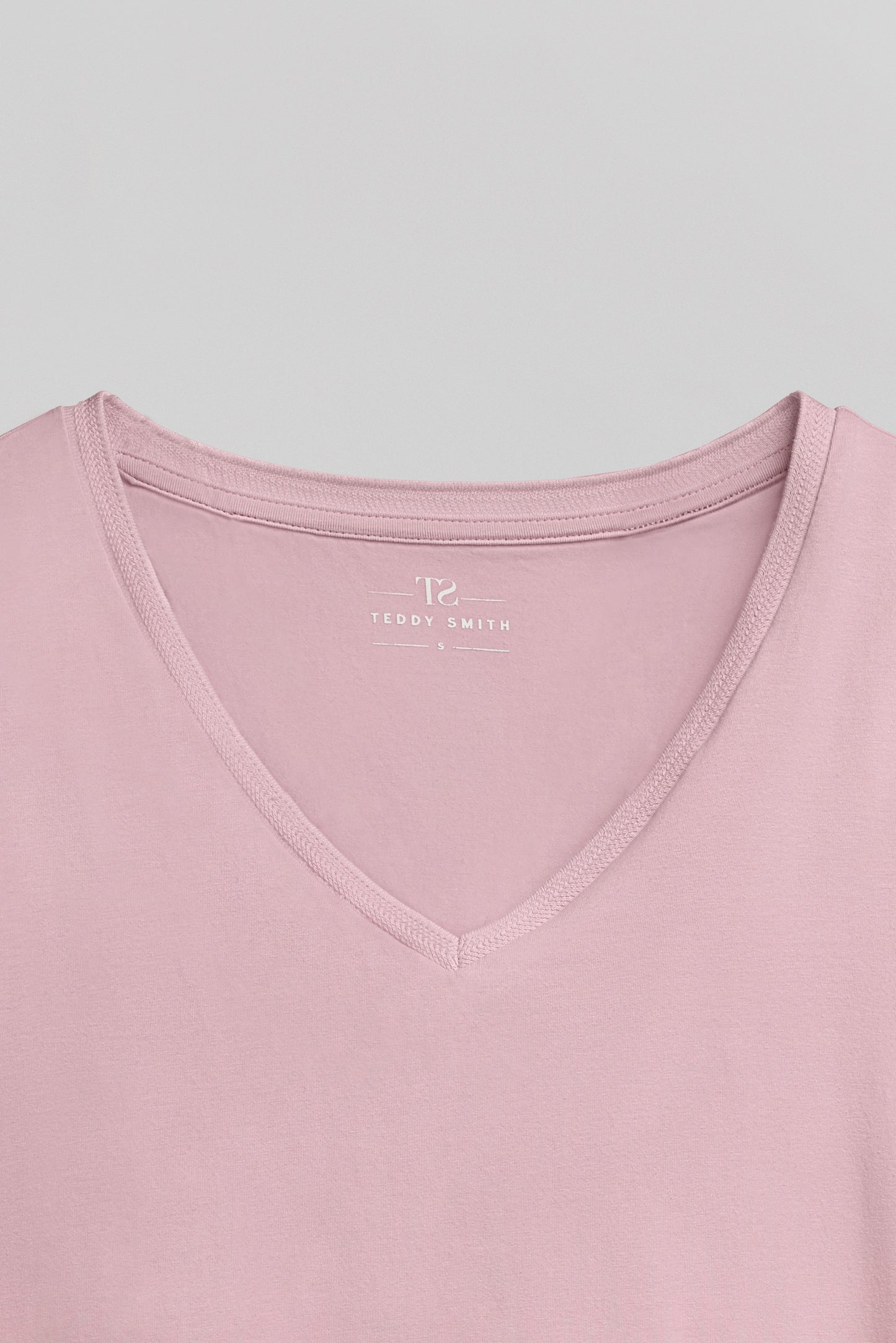 T-shirt col V T-MIA MC VIEUX ROSE - Teddy Smith