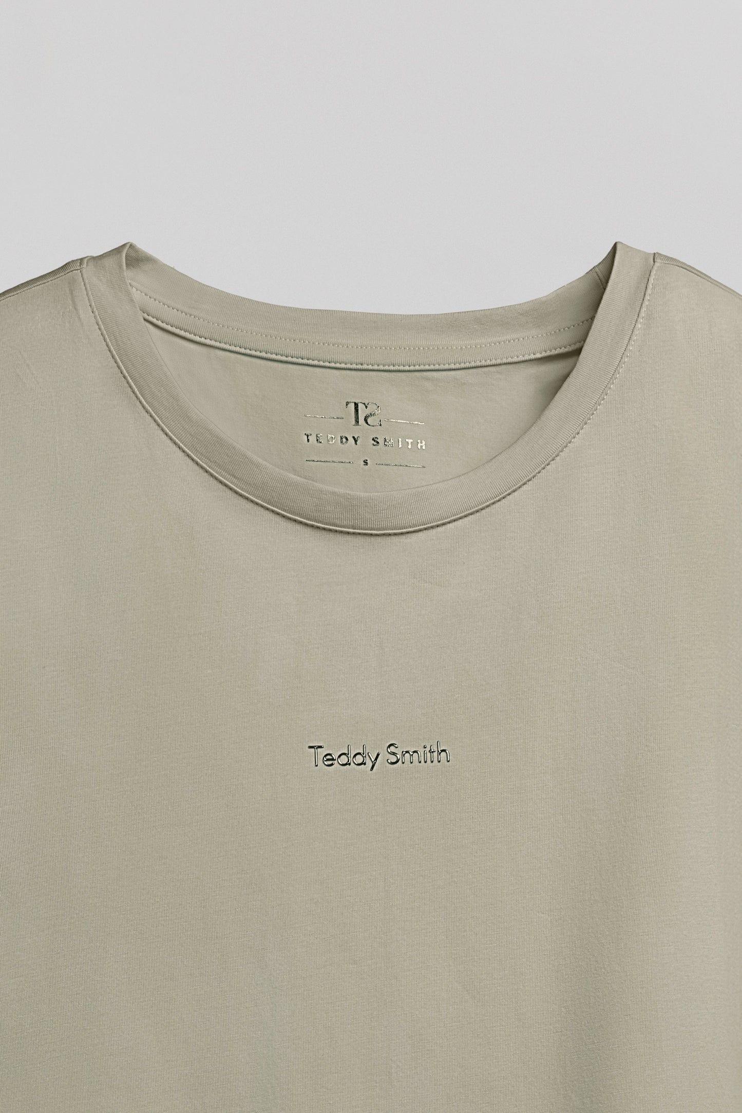 T-shirt col rond T-RIBELLE MC BLEACH KAKI - Teddy Smith