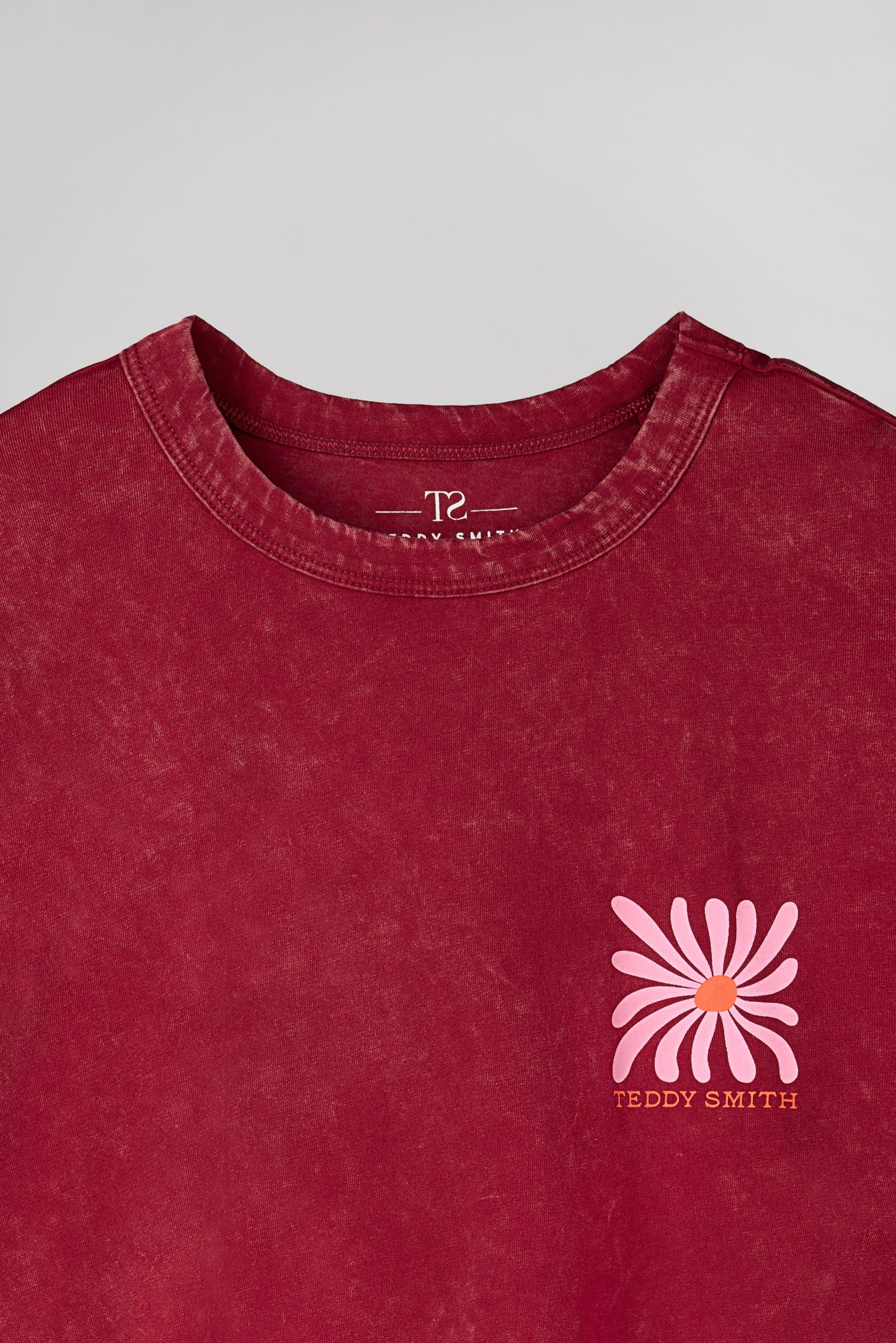 T-shirt T-FLORALI MC GRENAT - Teddy Smith